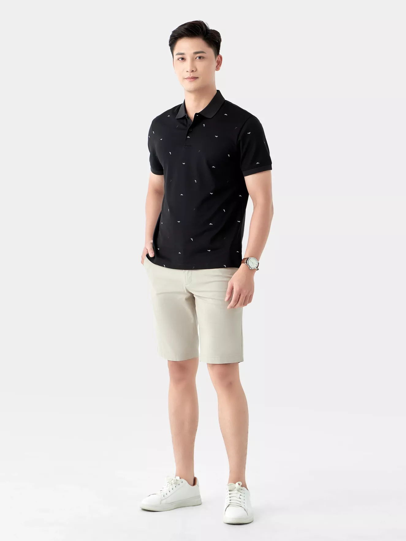 Áo Polo Nam 5S Fashion Họa Tiết In Tràn Slimfit APC24046