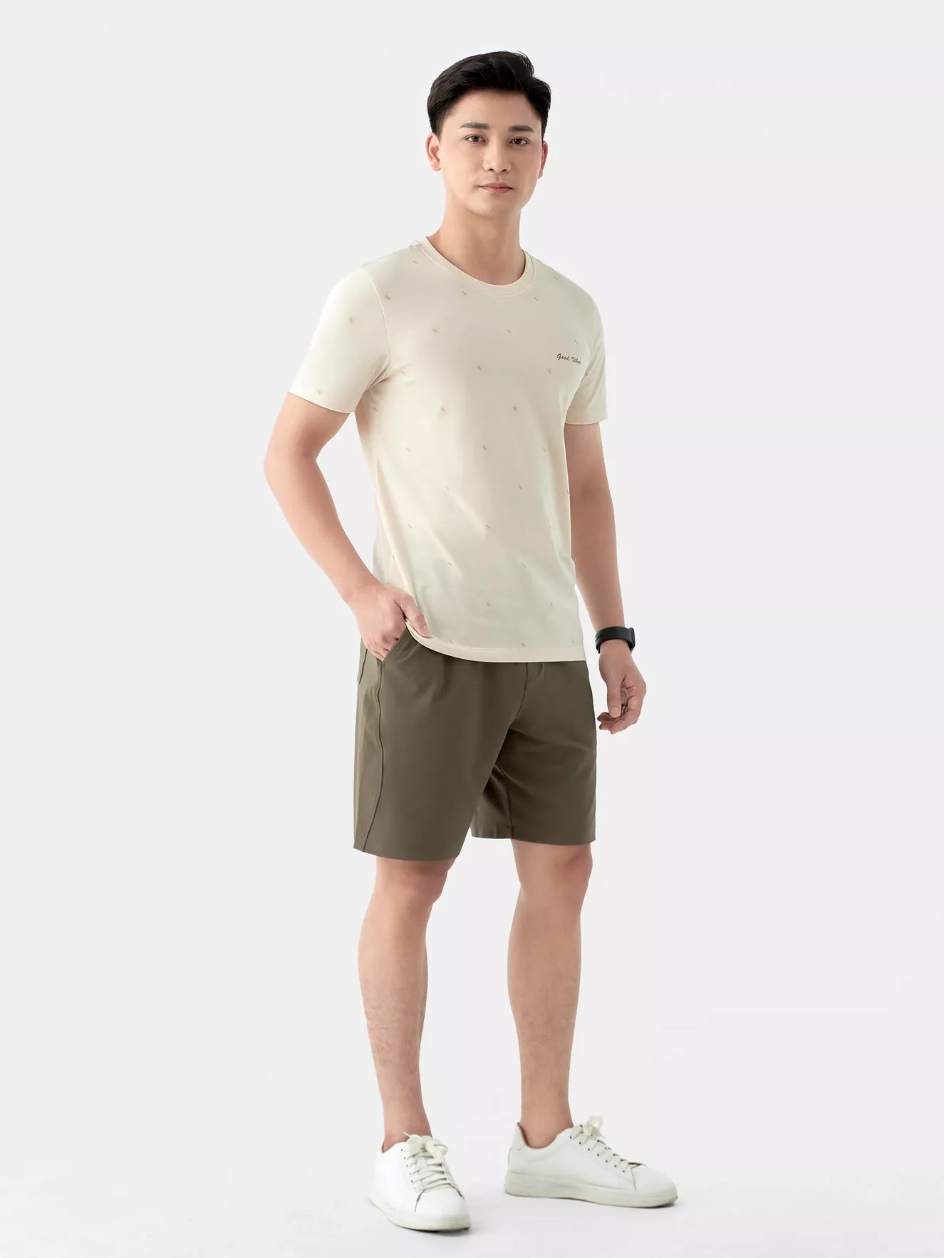Áo Thun Nam Ngắn Tay 5S Fashion Họa Tiết Slimfit ATS24005