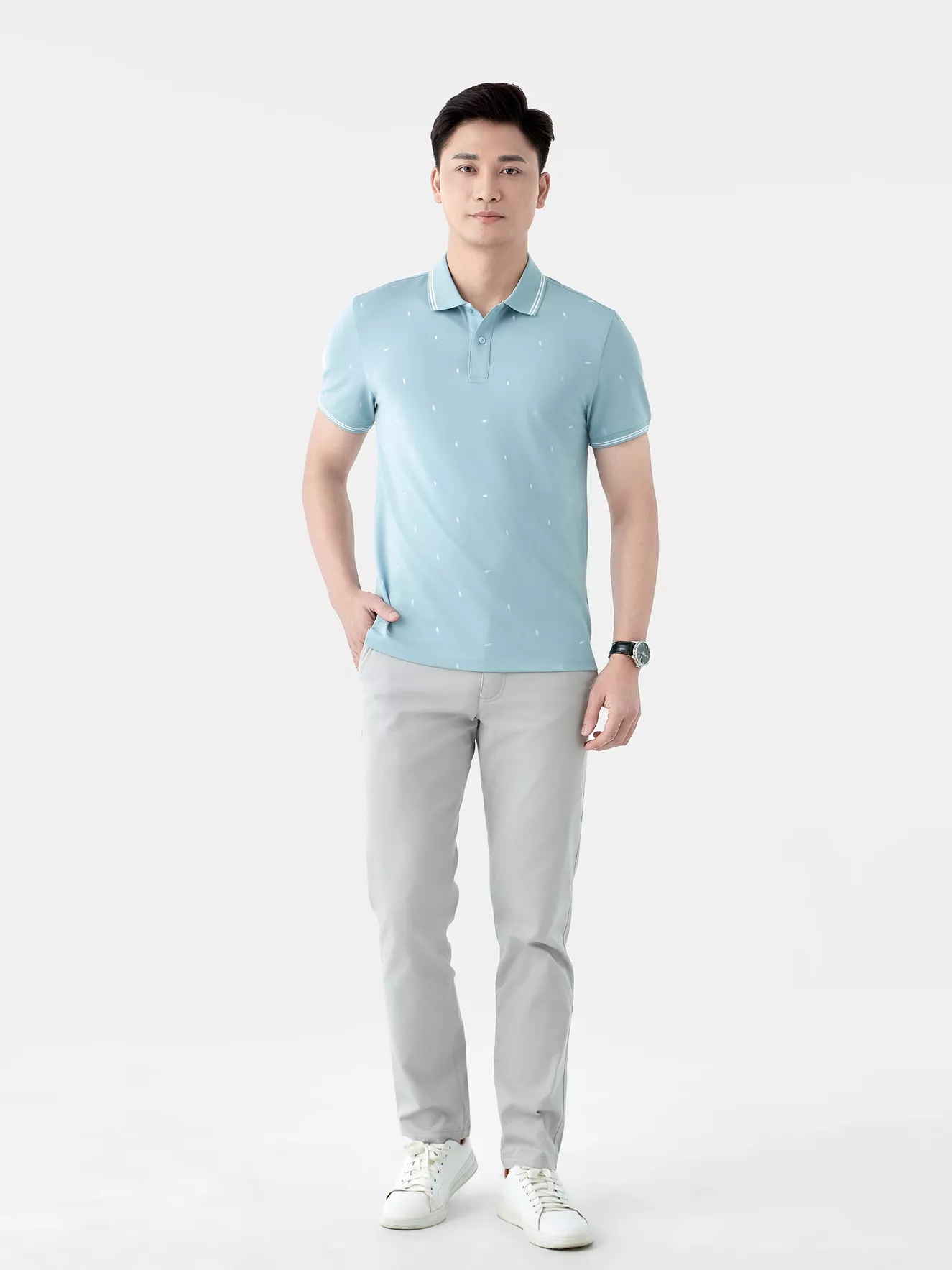 Áo Polo Nam 5S Fashion In Họa Tiết Slimfit APC24051