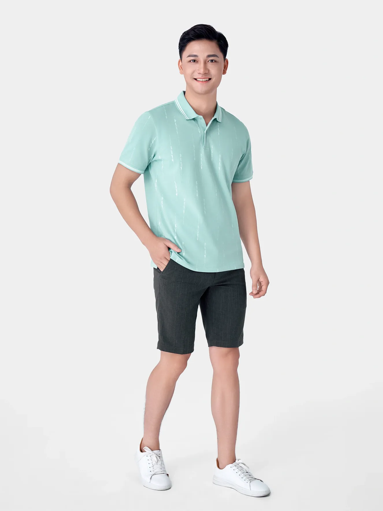 Áo Polo Nam 5S Fashion In Tràn Phom Casual APC24050
