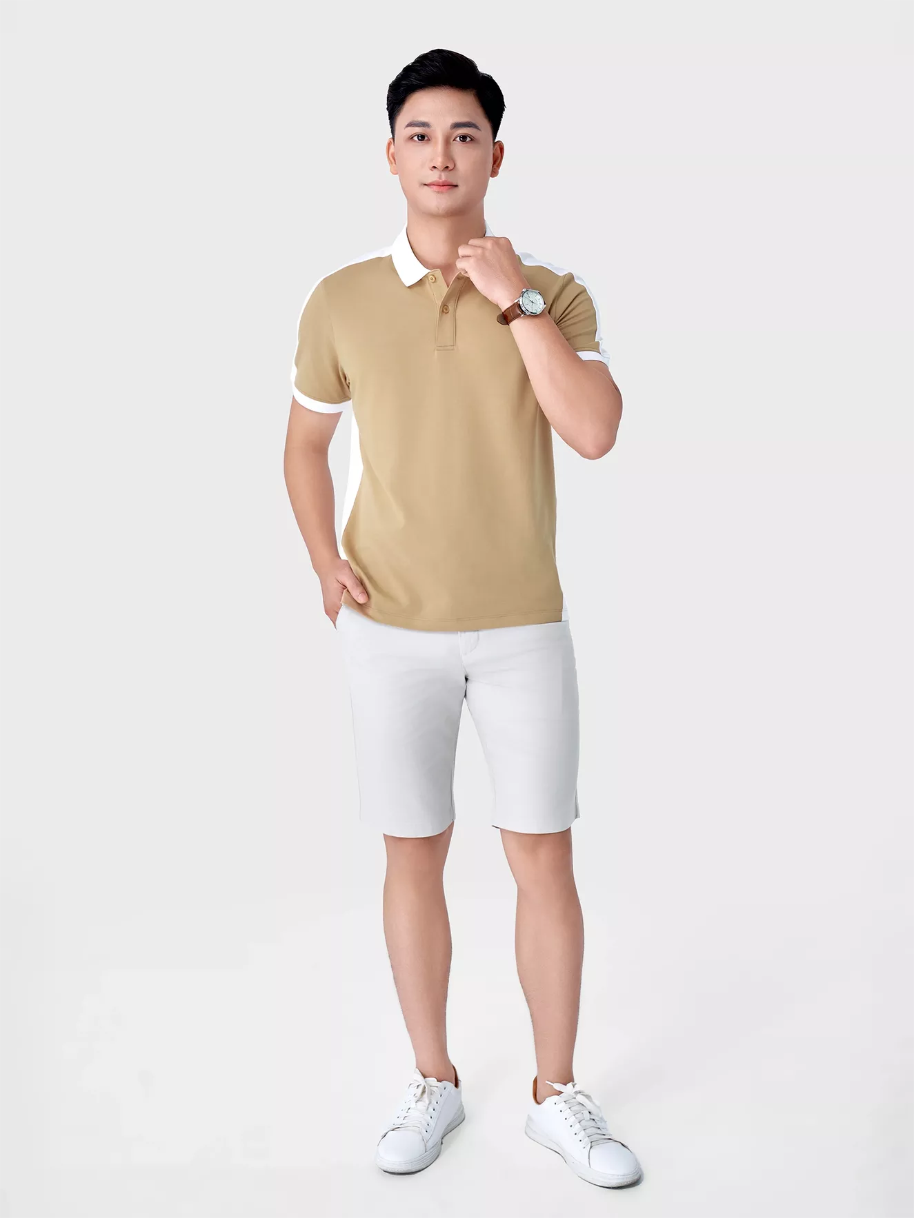 Áo Polo Nam 5S Fashion Can Phối Regular APC24081