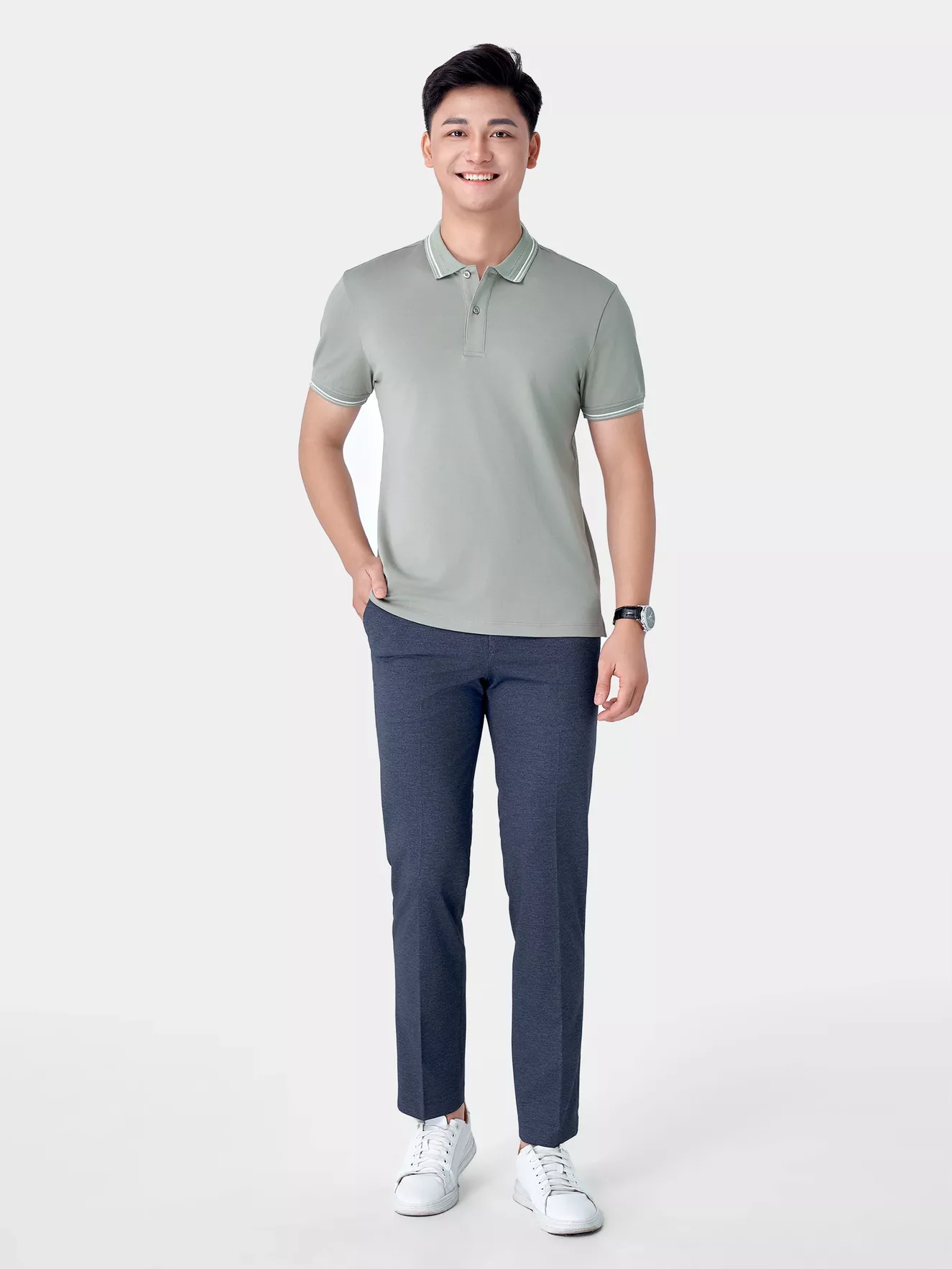 Áo Polo Nam Ngắn Tay 5S Fashion Classic Slimfit APC24002
