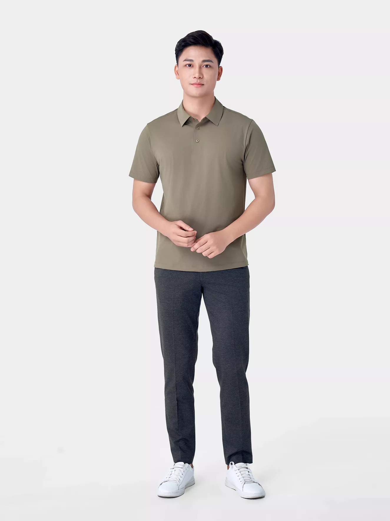 Áo Polo Nam Sport 5S Fashion Phom Classic Dệt Kẻ Ô APC24063