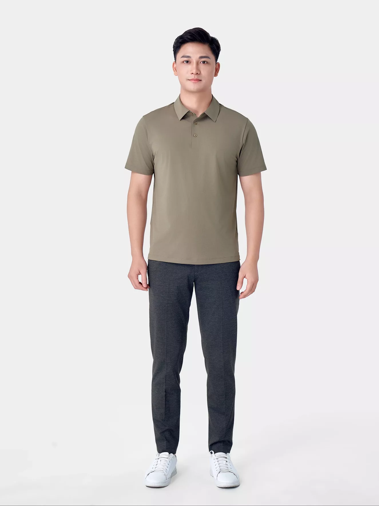 Áo Polo Nam Sport 5S Fashion Phom Classic Dệt Kẻ Ô APC24063