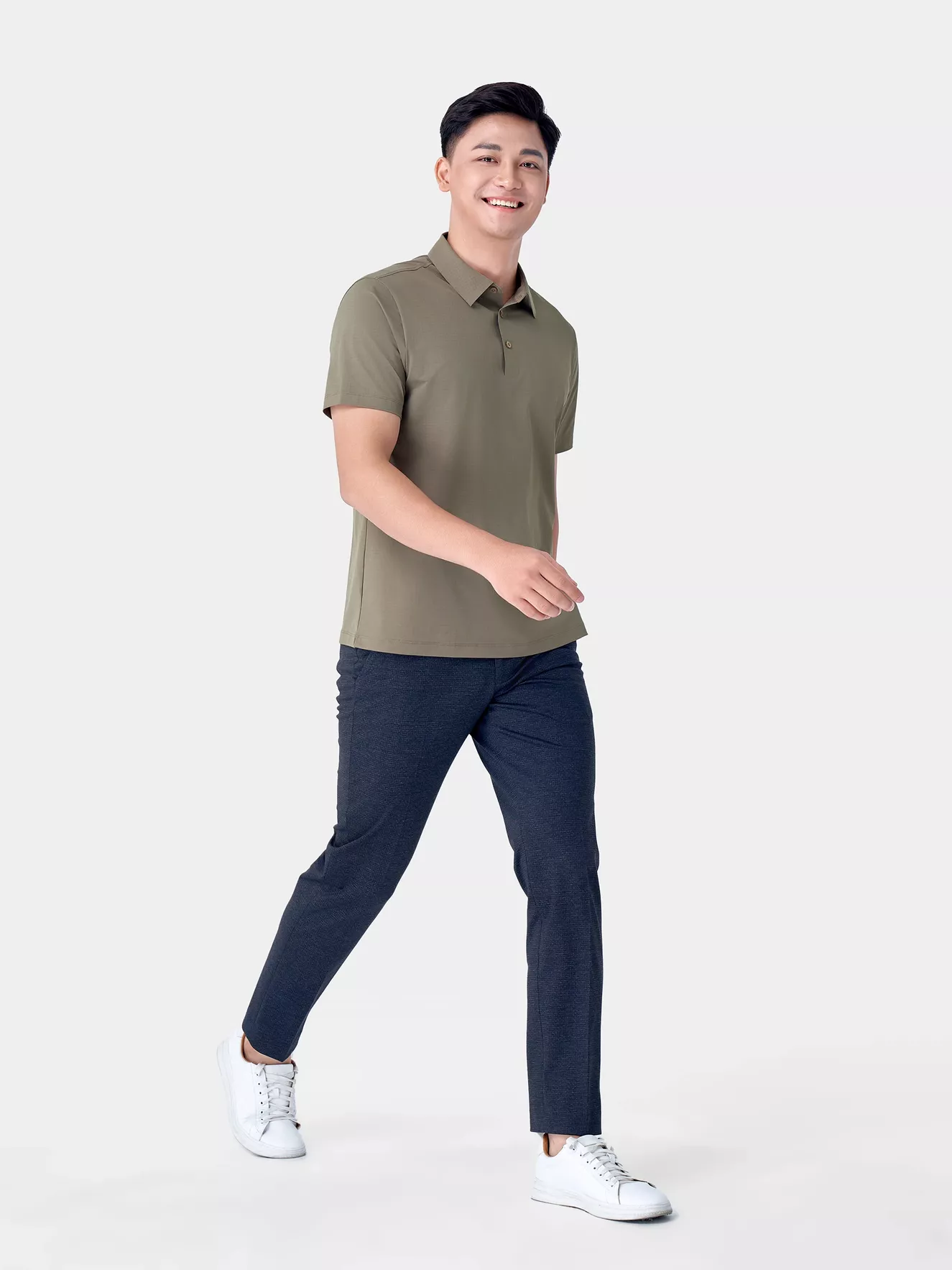 Áo Polo Nam Sport 5S Fashion Phom Classic Dệt Kẻ Ô APC24063