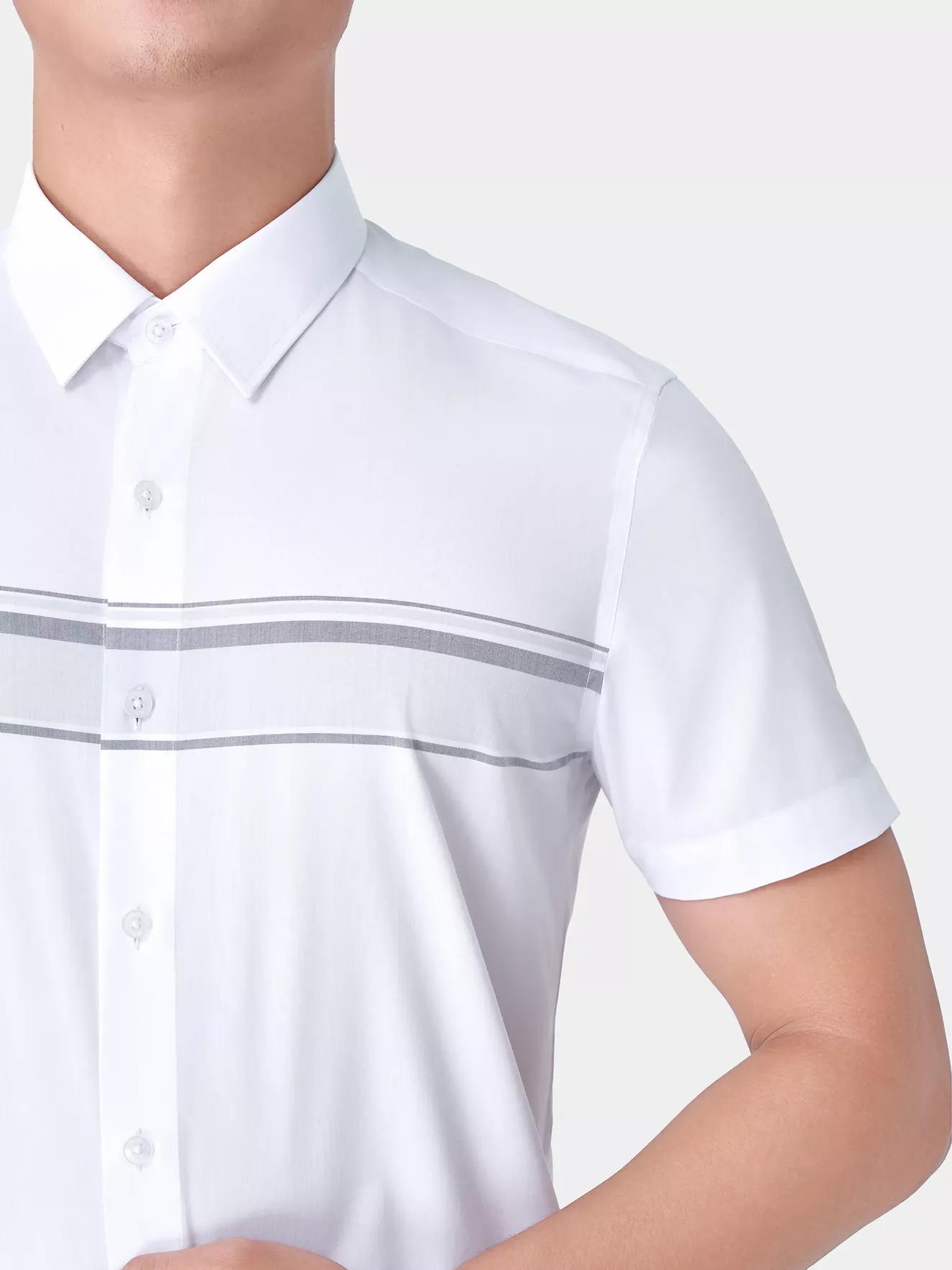 Áo Sơ Mi Nam Ngắn Tay 5S Fashion Kẻ Slimfit ASC24023