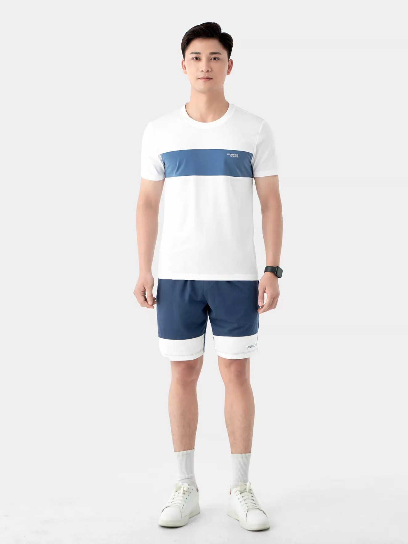 Áo Thun Nam Ngắn Tay 5S Fashion Can Phối Slimfit ATS24018