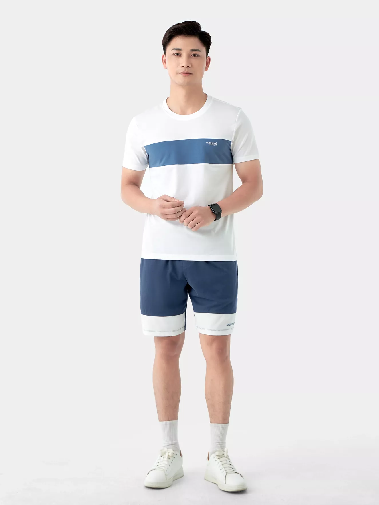 Áo Thun Nam Ngắn Tay 5S Fashion Can Phối Slimfit ATS24018