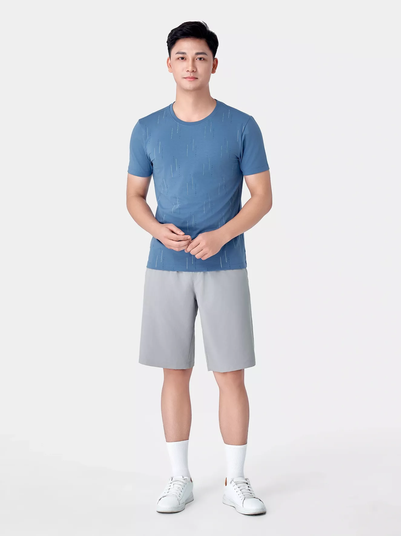 Áo Thun Nam Ngắn Tay 5S Fashion In Họa Tiết Slimfit ATS24158