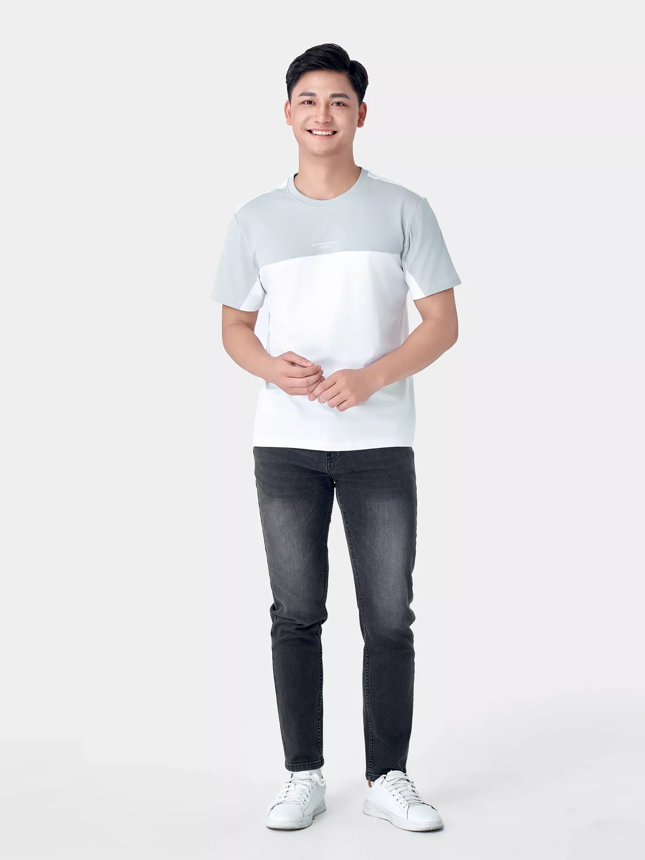 Áo Thun Nam Ngắn Tay 5S Fashion Can Phối Phom Casual ATS24014