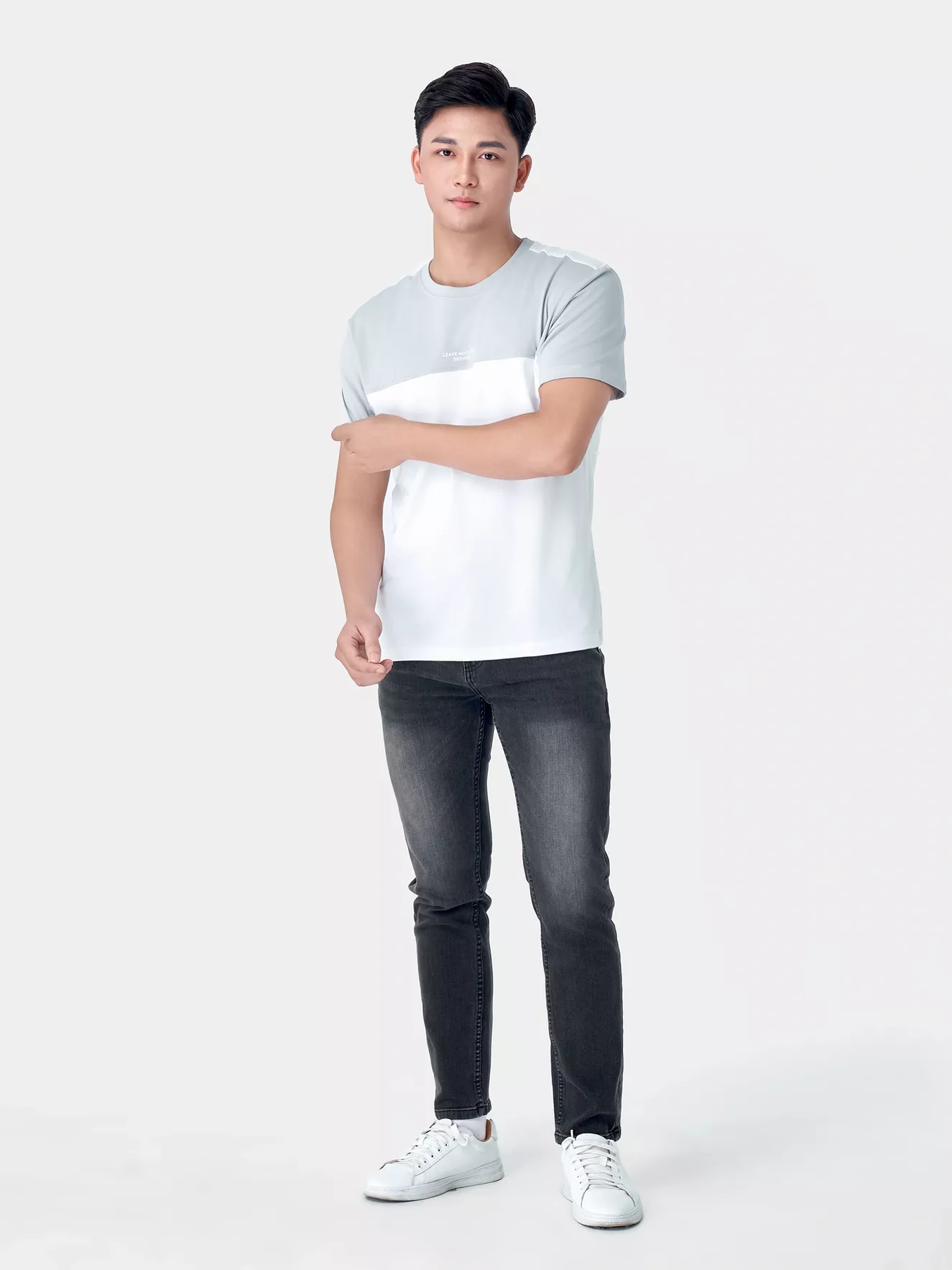 Áo Thun Nam Ngắn Tay 5S Fashion Can Phối Phom Casual ATS24014
