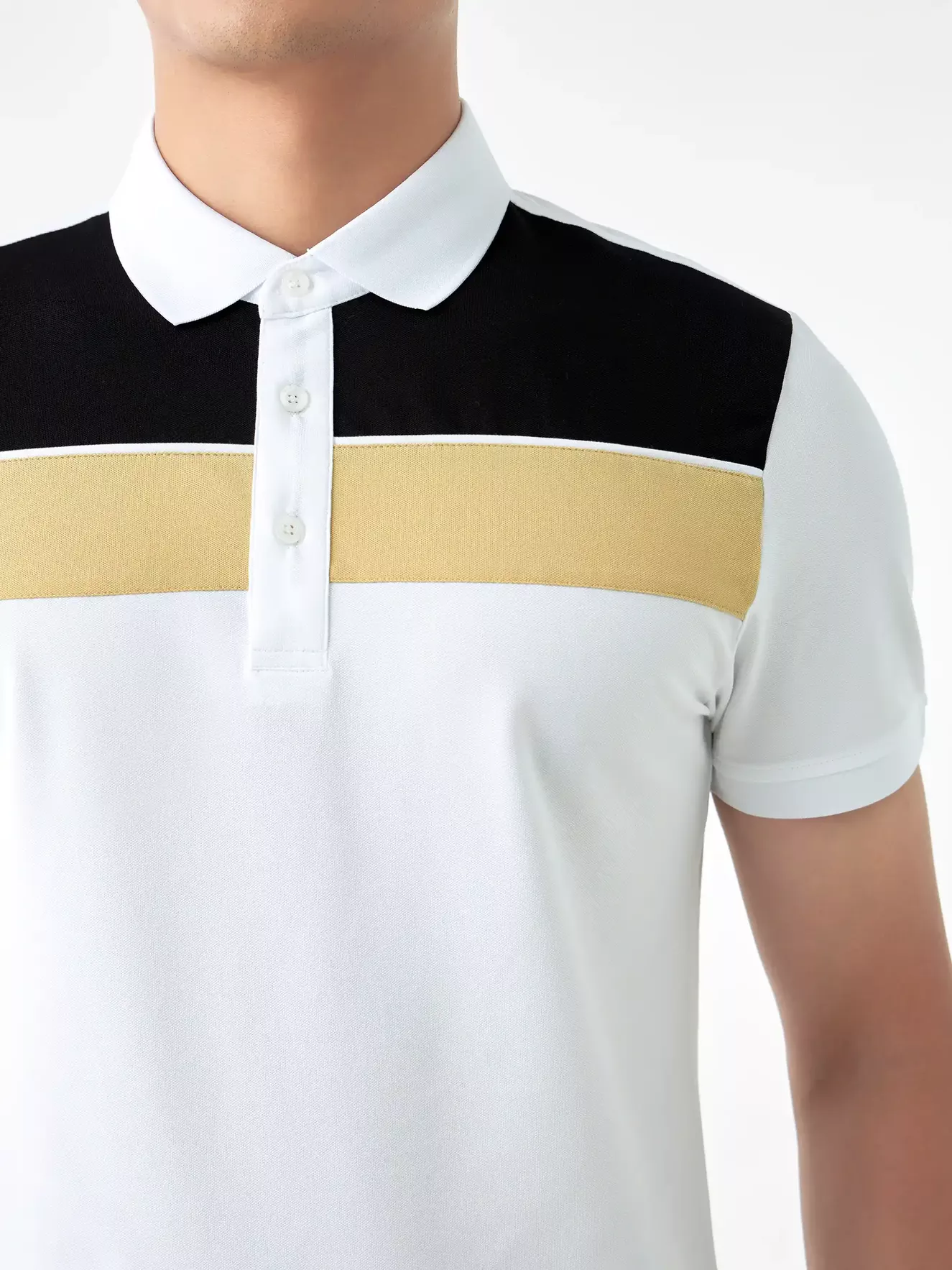 Quần Áo Nam 5S Fashion Kẻ Ngang Ngực Slimfit BAPC24004-BQST24004