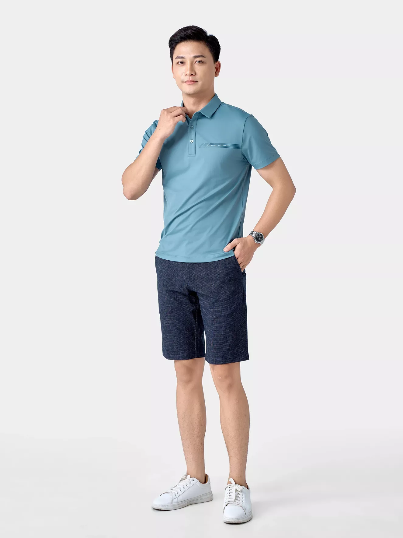 Áo Polo Nam 5S Fashion Thể Thao In Chữ Slimfit APC24082