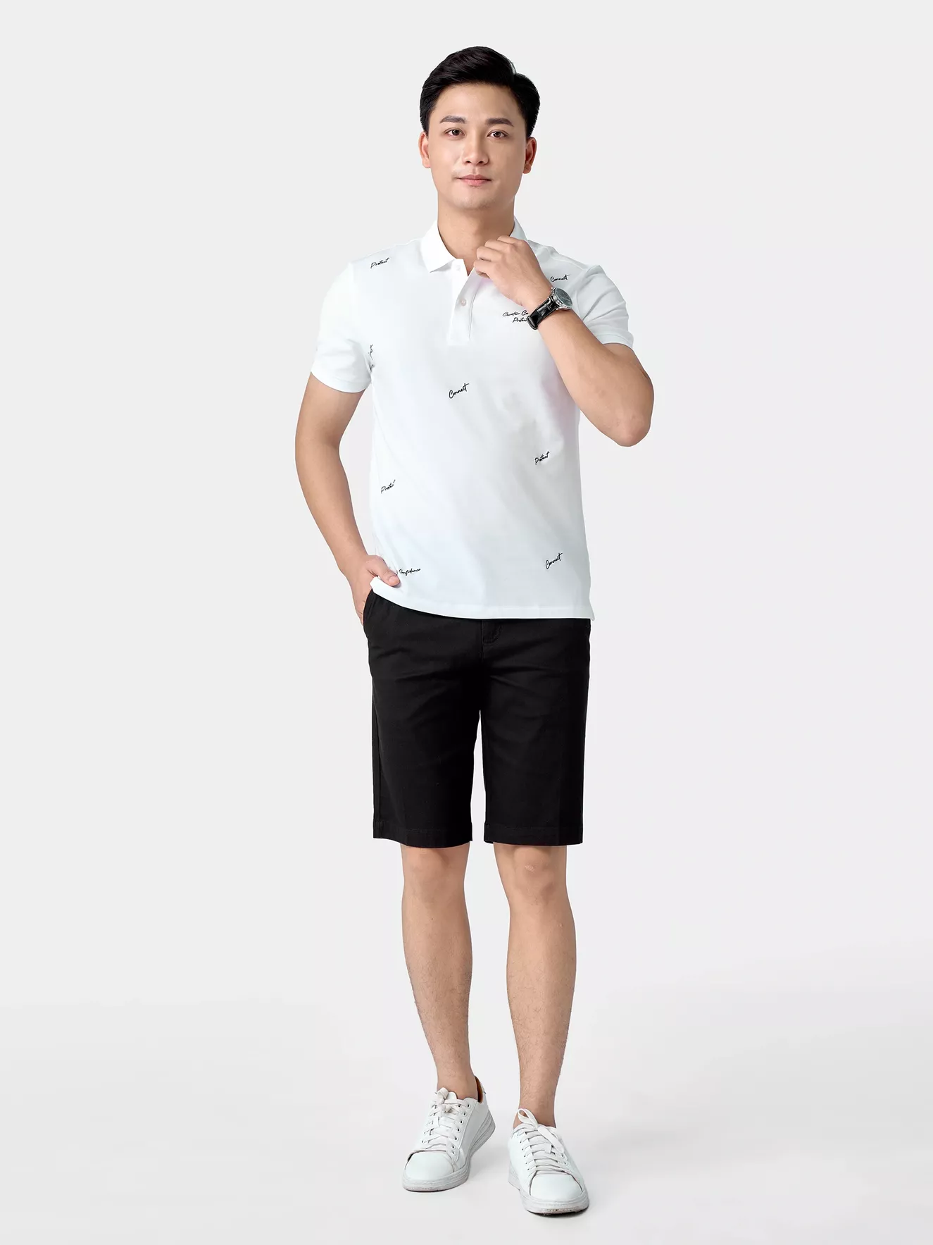 Áo Polo Nam 5S Fashion Thêu Họa Tiết Slimfit APC24049