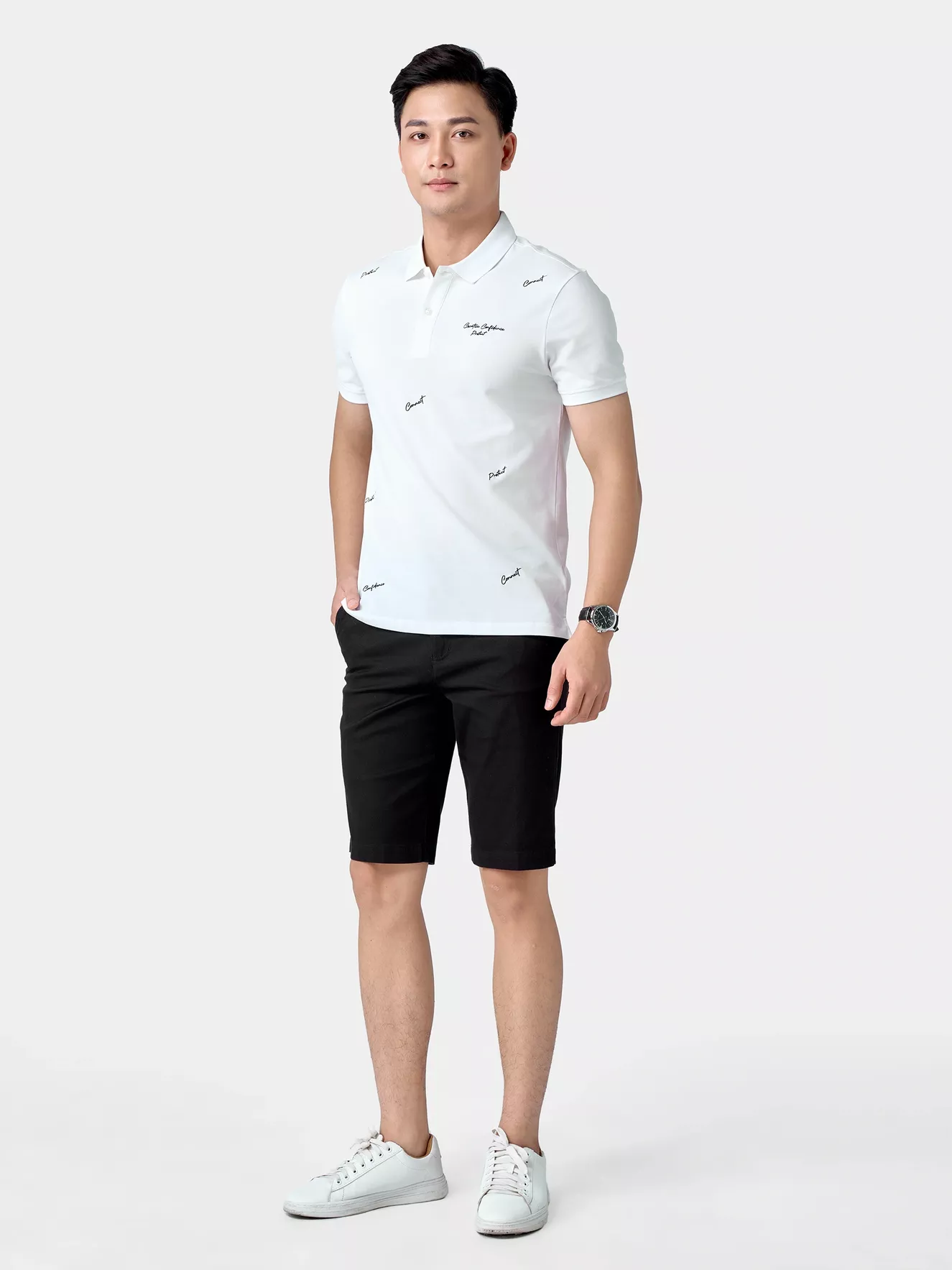 Áo Polo Nam 5S Fashion Thêu Họa Tiết Slimfit APC24049