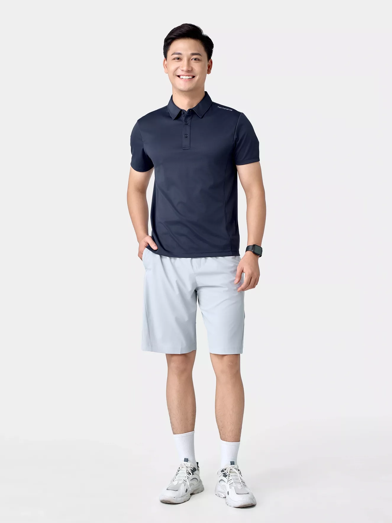 Áo Polo Nam Thể Thao 5S Fashion In Cầu Vai Phom Slimfit APC24017