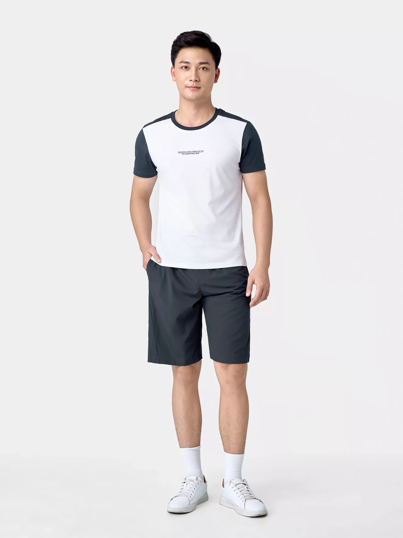 Áo Thun Nam Ngắn Tay 5S Fashion Tay Raglan Slimfit ATS24017