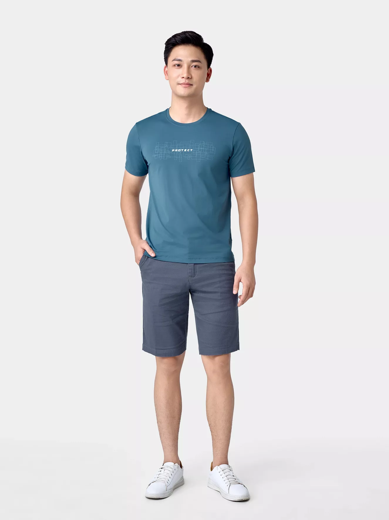 Áo Thun Nam Ngắn Tay 5S Fashion In Chữ Slimfit ATS24030
