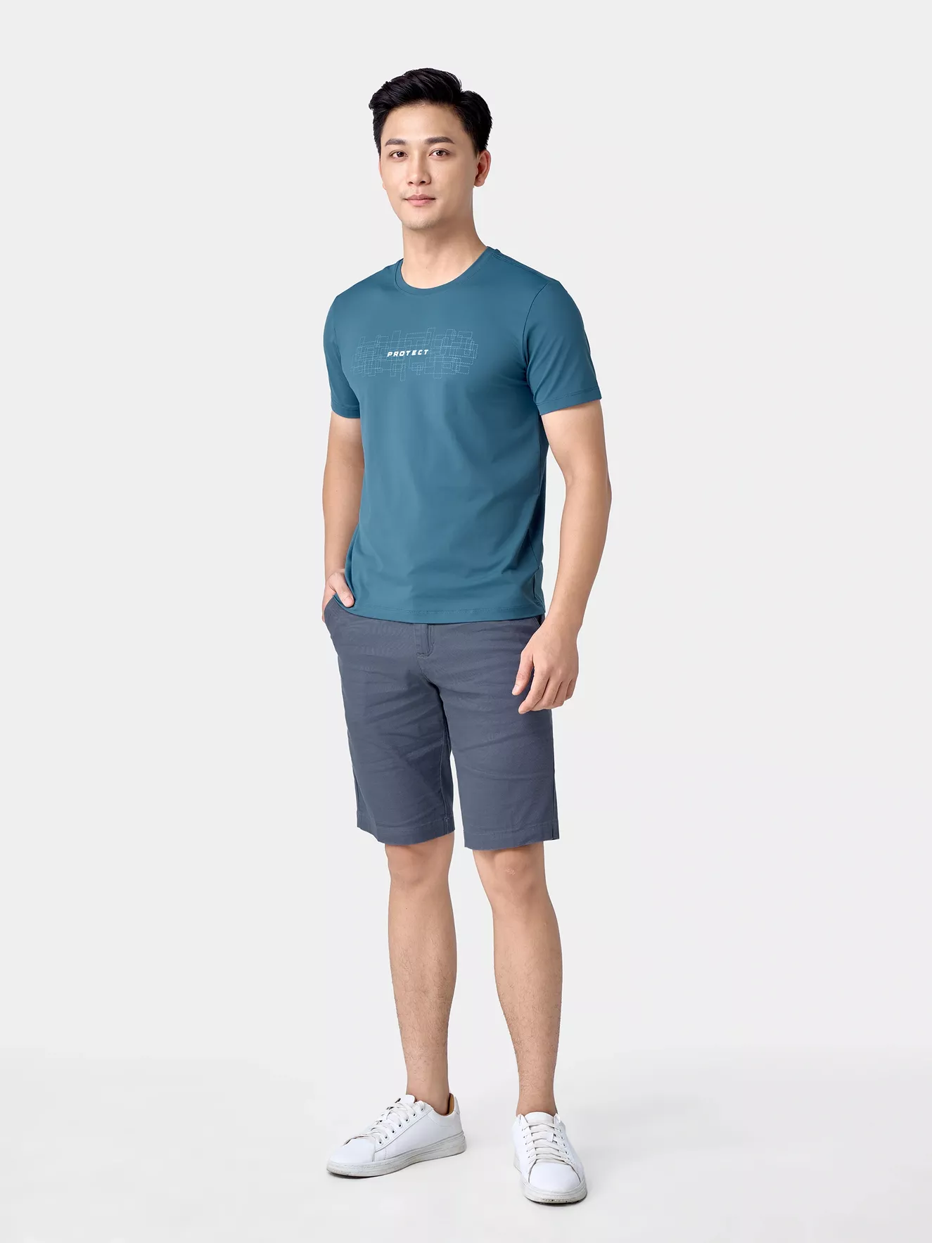 Áo Thun Nam Ngắn Tay 5S Fashion In Chữ Slimfit ATS24030