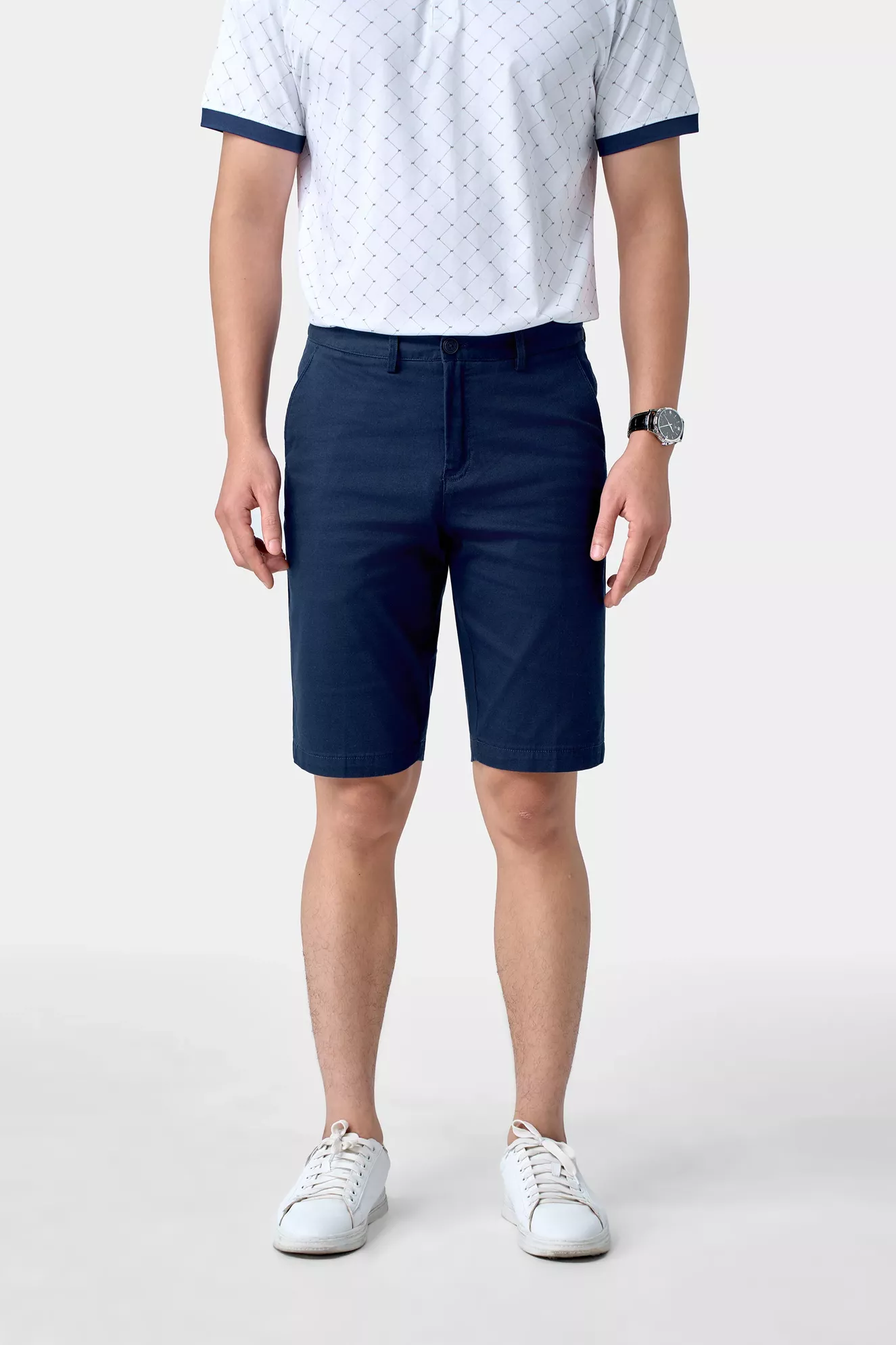 Quần Short Kaki Nam Cotton Trơn Basic Phom Slimfit QSK24021