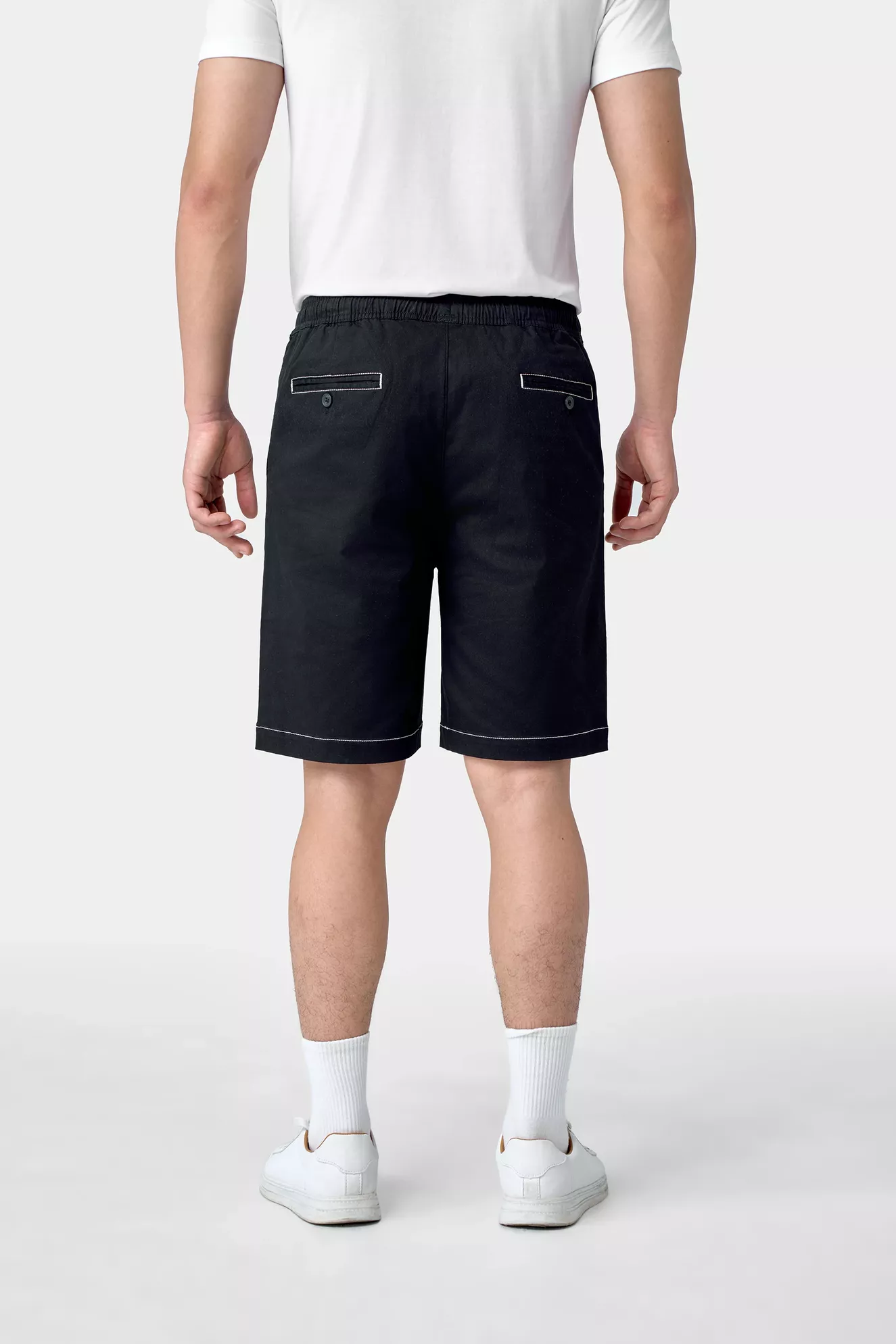 Quần Short Kaki Nam 5S Fashion Cạp Chun Phom Smart Fit QSK24011