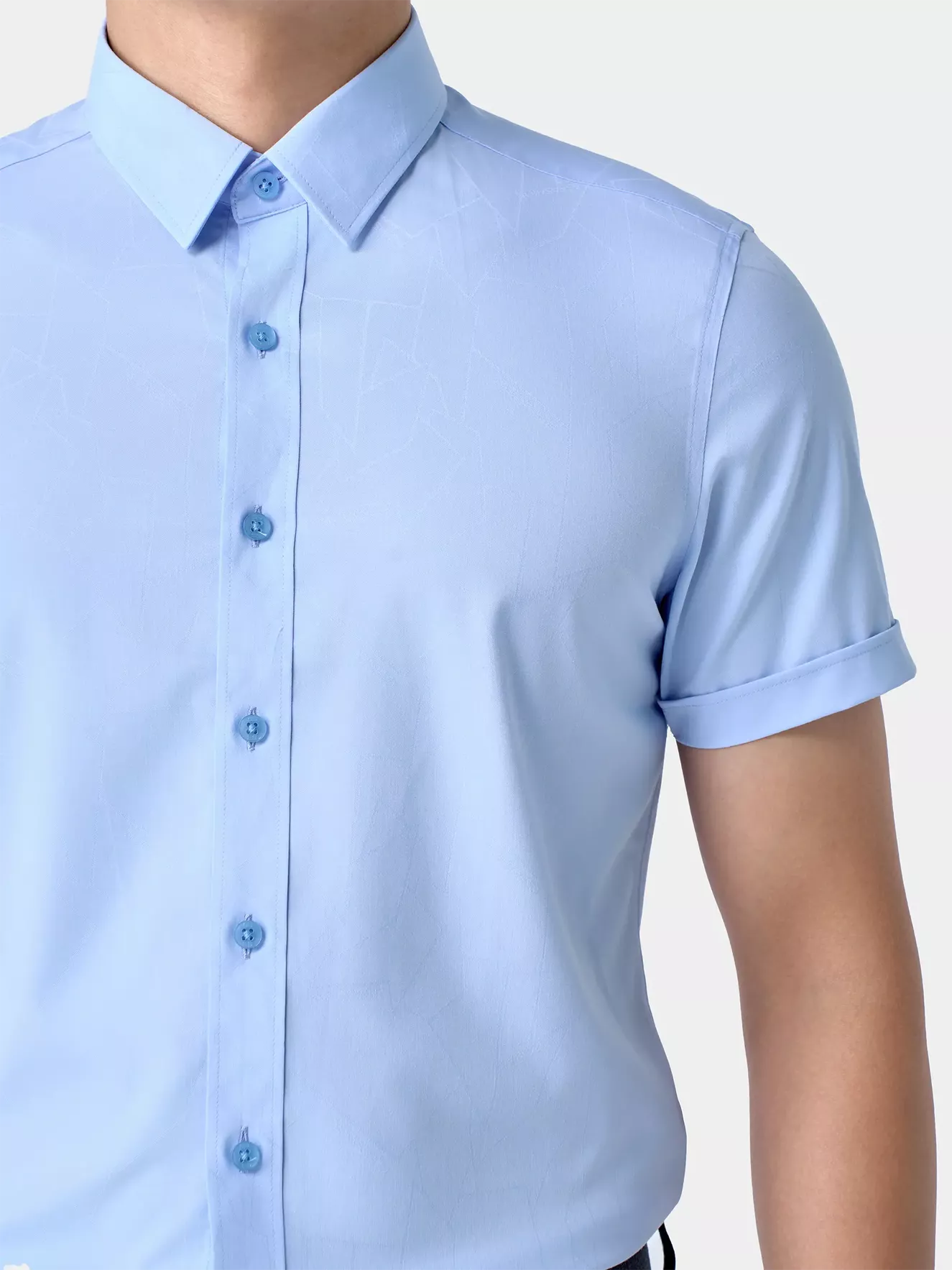 Áo Sơ Mi Nam Ngắn Tay 5S Fashion Họa Tiết Phom Slimfit ASC24046