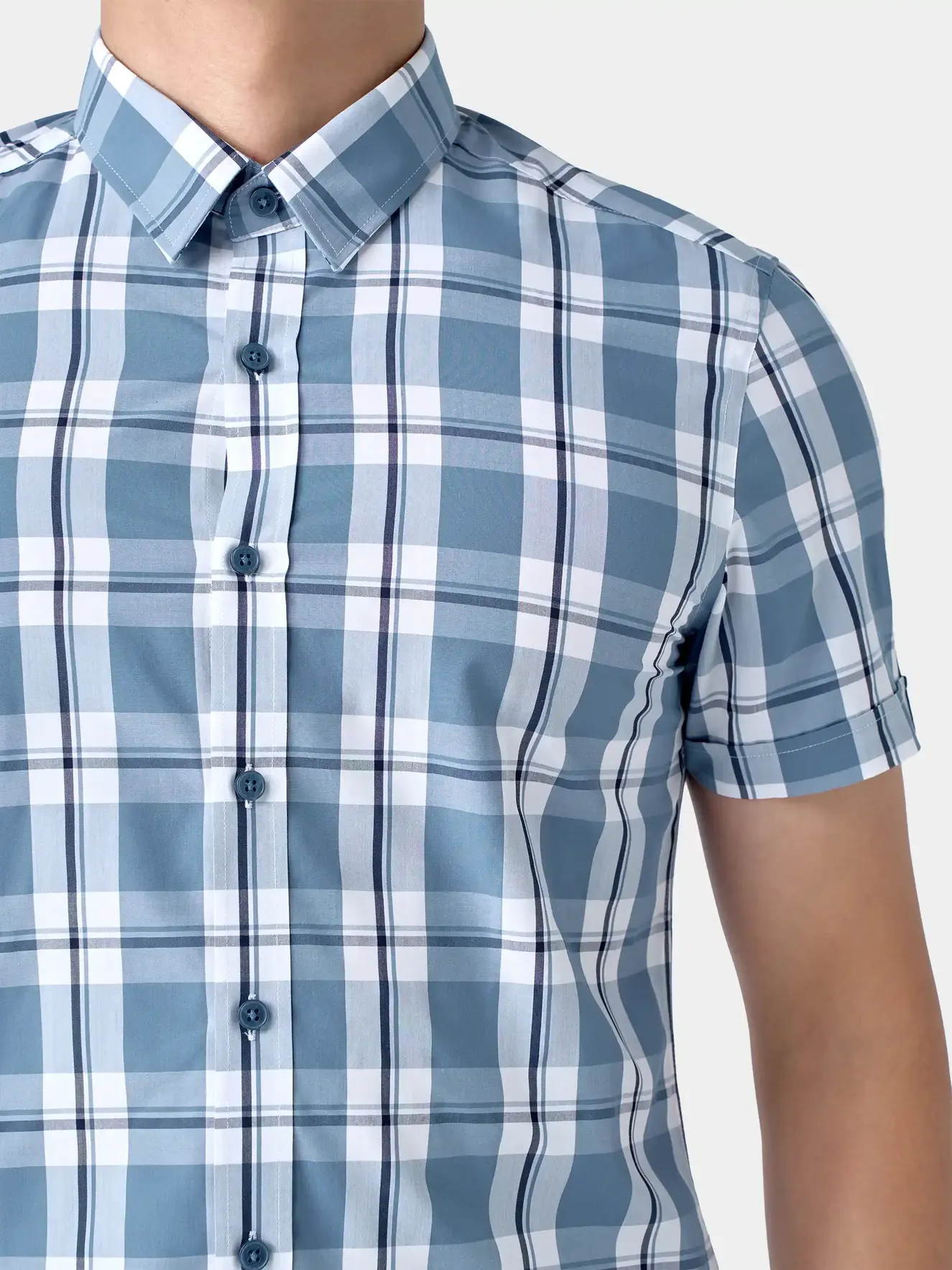 Áo Sơ Mi Nam Ngắn Tay 5S Fashion Kẻ Caro Phom Slimfit ASC24037