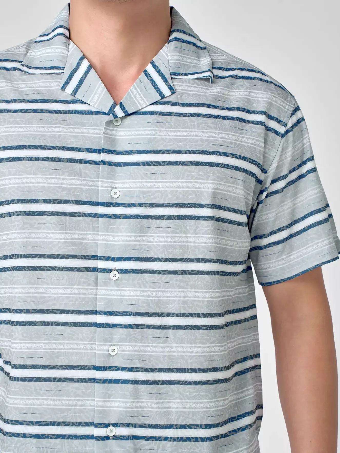 Áo Sơ Mi Nam Ngắn Tay 5S Fashion Họa Tiết Phom Casual ASC24080