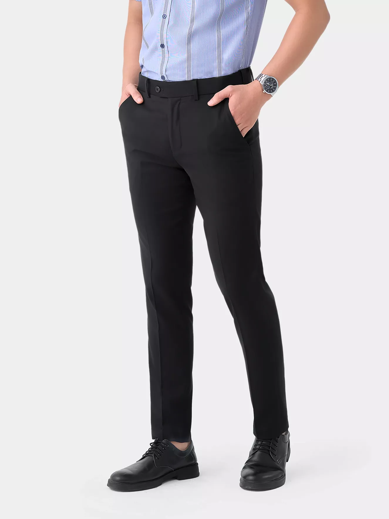 Quần Tây Nam 5S Fashion Cạp Tăng Đơ Slimfit QAU23017