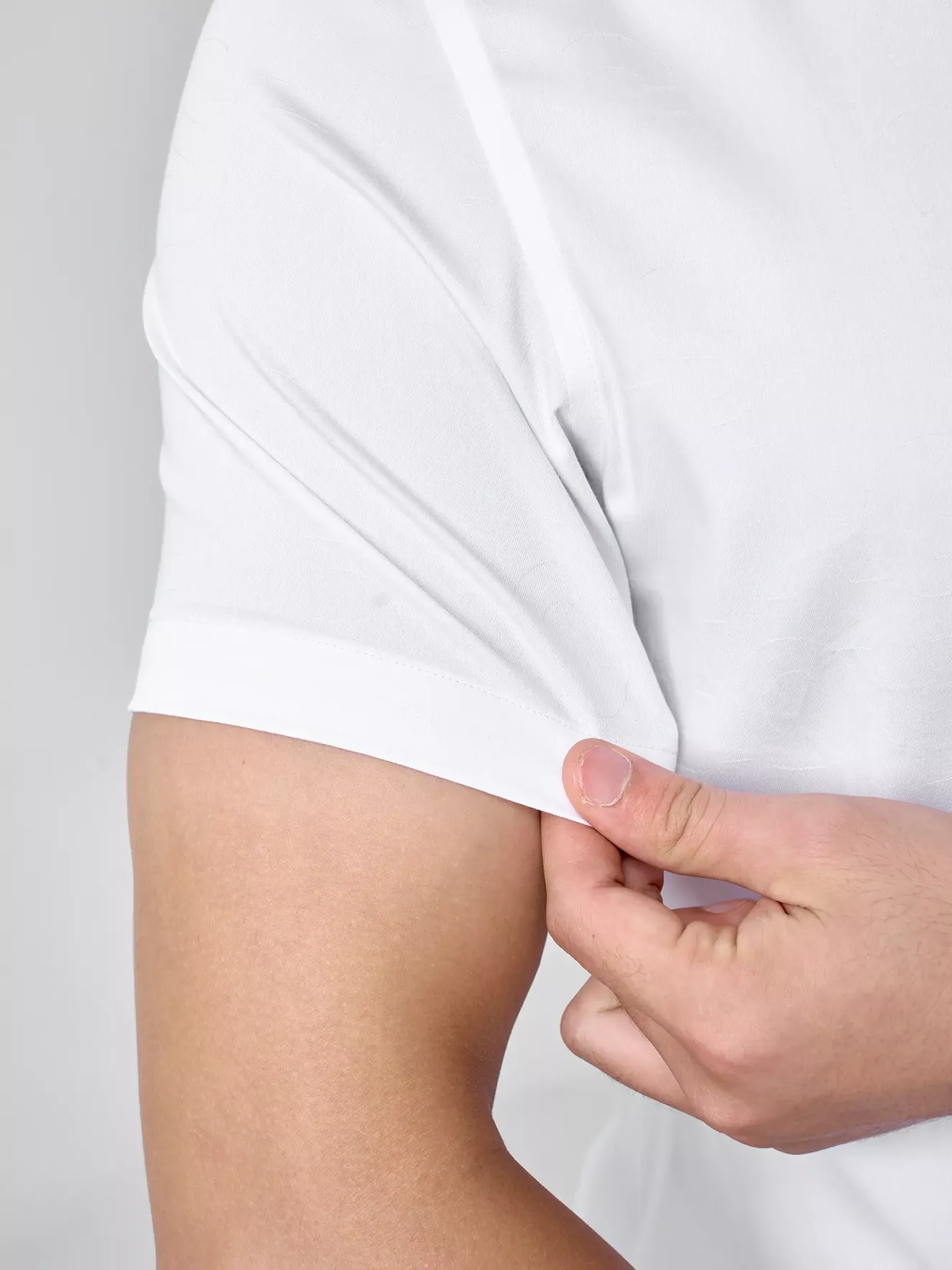 Áo Sơ Mi Nam Ngắn Tay 5S Fashion Trắng Dệt Jacquard ASC24075