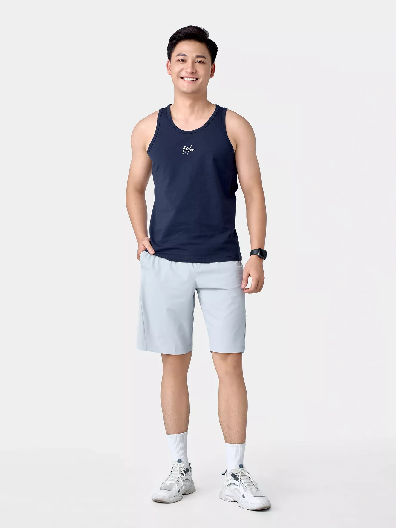 Áo Ba Lỗ Nam Cotton 5S Fashion In Chữ Regular ABL24012