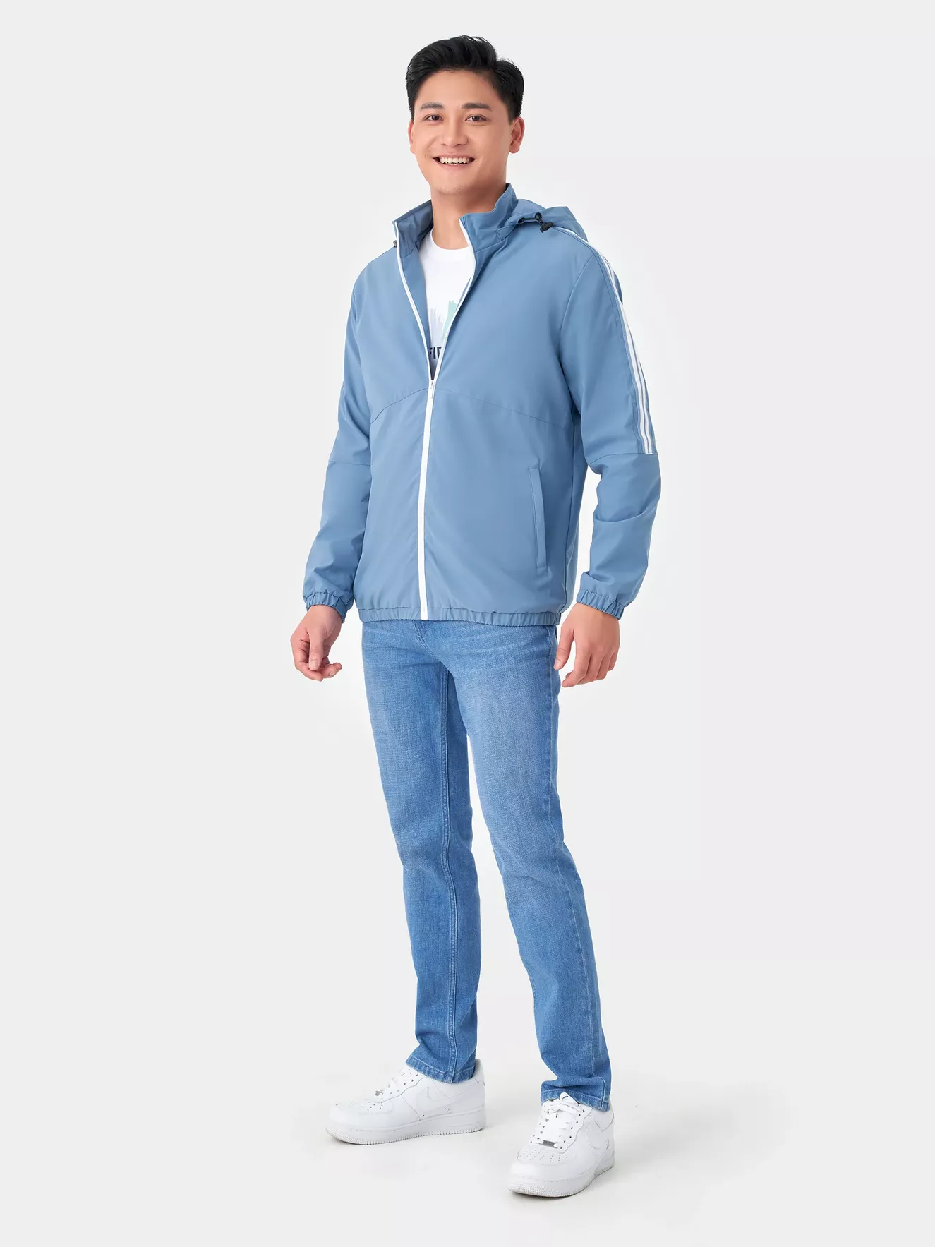 Áo Khoác Gió Nam 5S Fashion Trượt Nước Phom Slimfit AKG23016