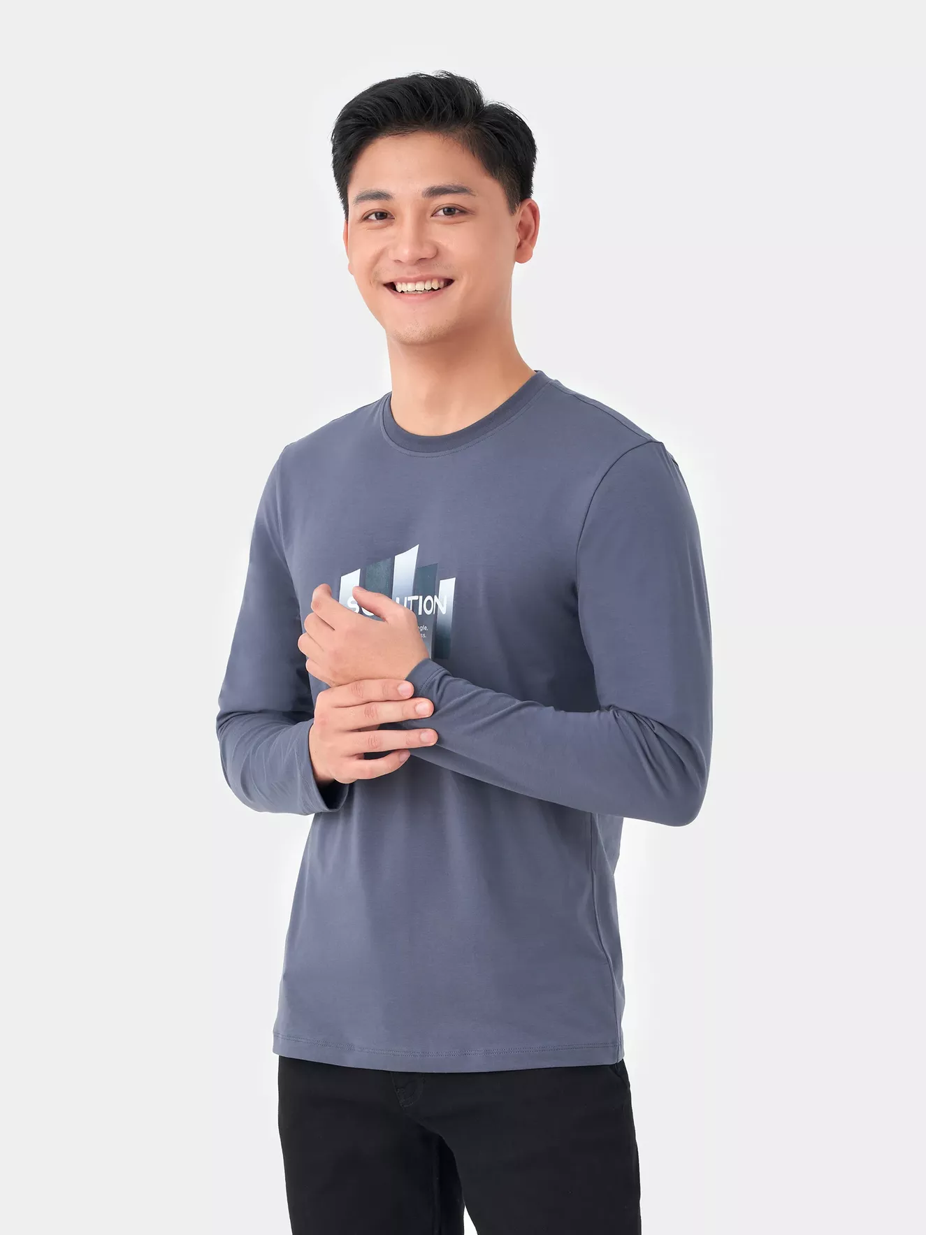 Áo Thun Dài Tay Cổ Tròn 5S Fashion Slimfit ATO23001