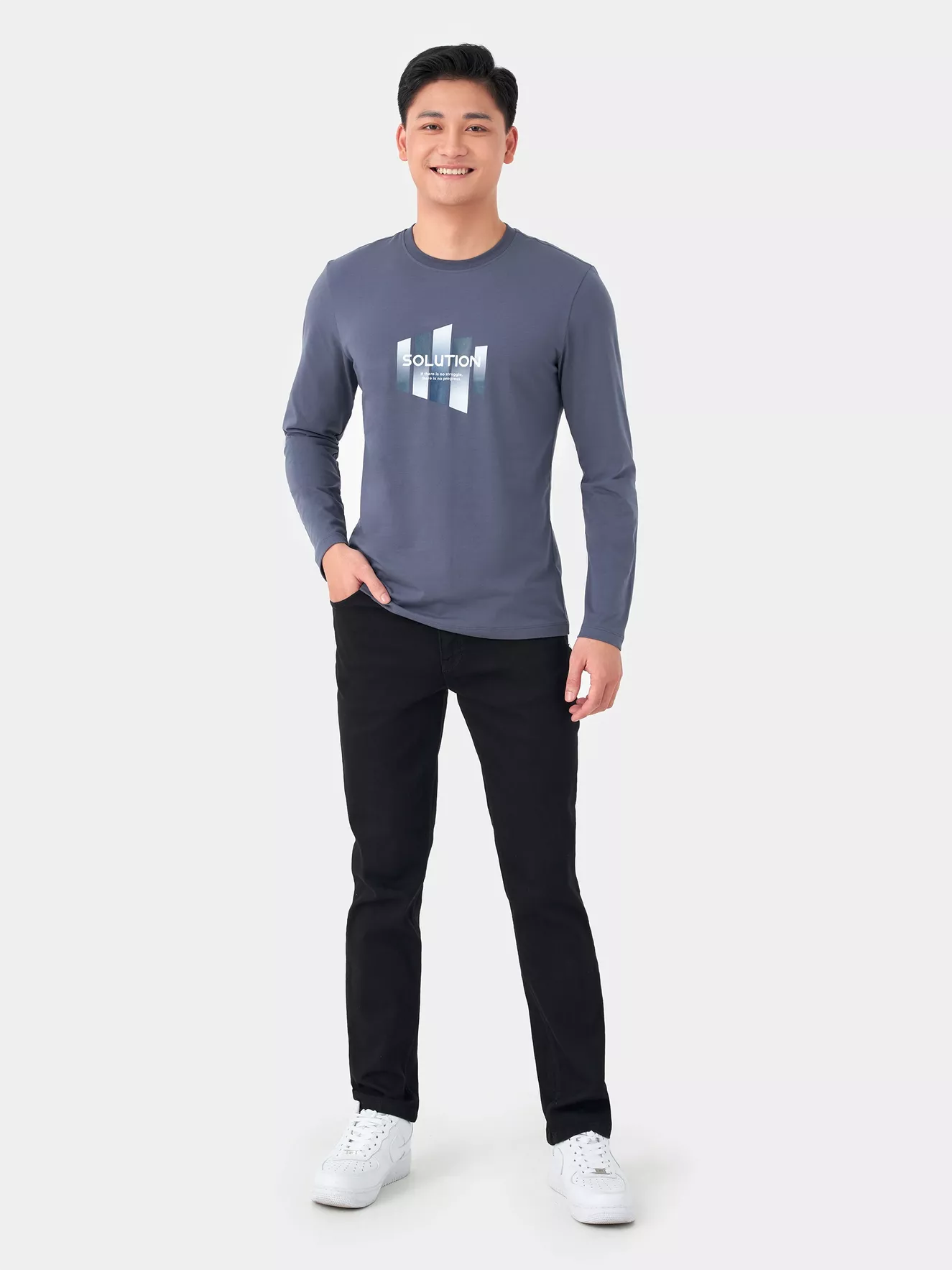 Áo Thun Dài Tay Cổ Tròn 5S Fashion Slimfit ATO23001