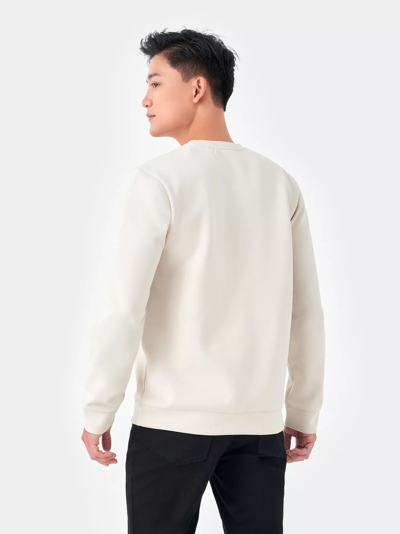 Áo Nỉ Cổ Tròn 5S Fashion In Nổi Slimfit ANO23016