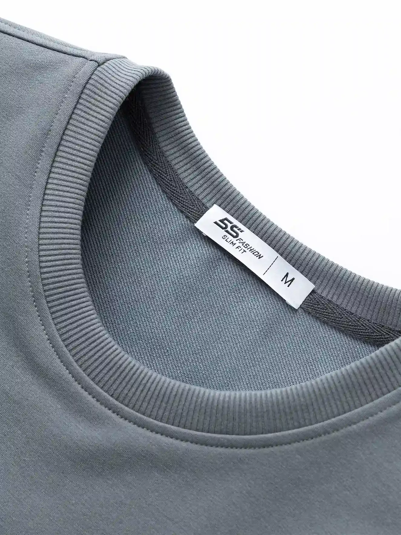 Áo Nỉ Cổ Tròn 5S Fashion Chữ Thêu Slimfit ANO23019