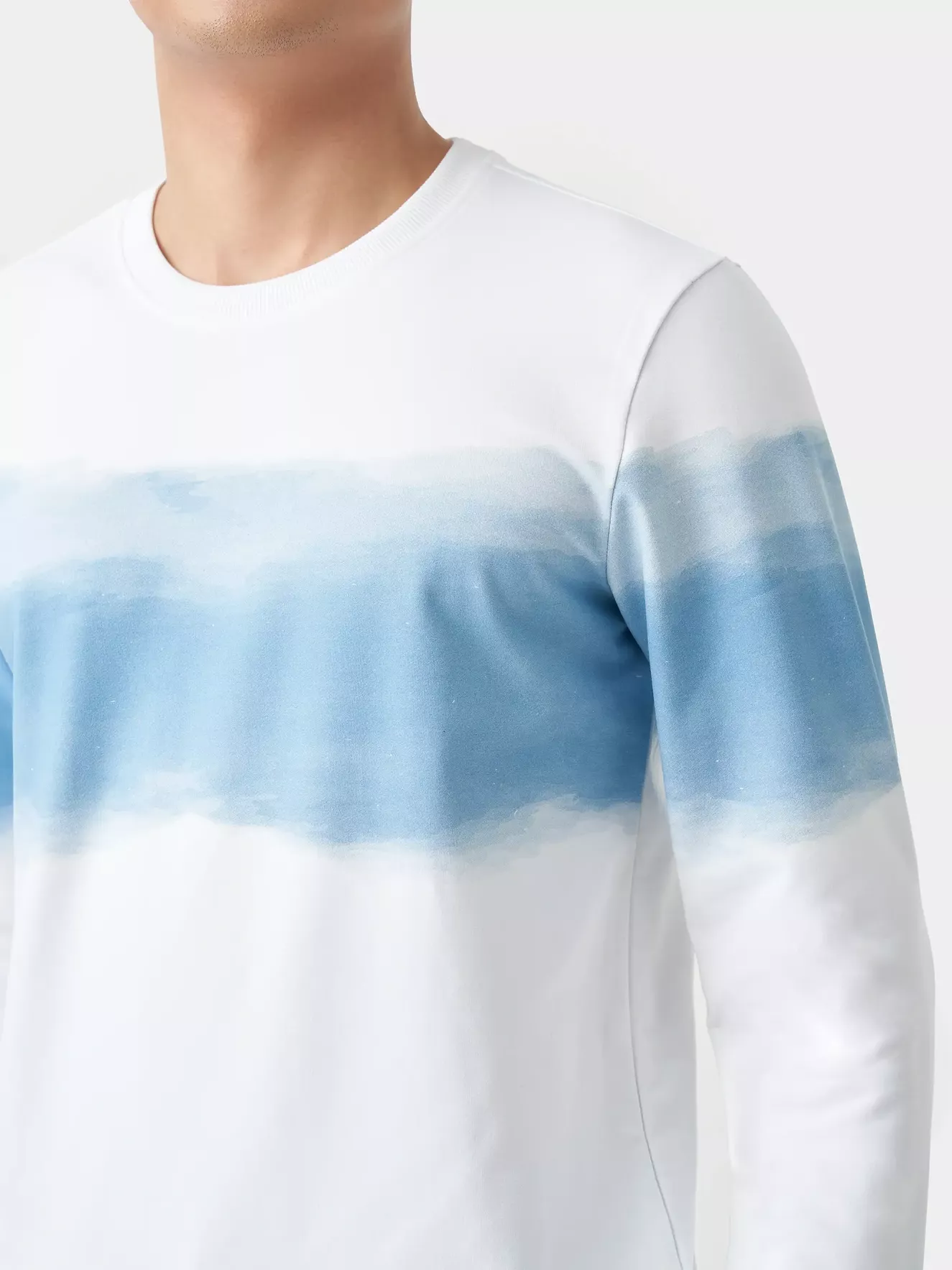 Áo Nỉ Cổ Tròn In Loang 5S Fashion Slimfit ANO23009