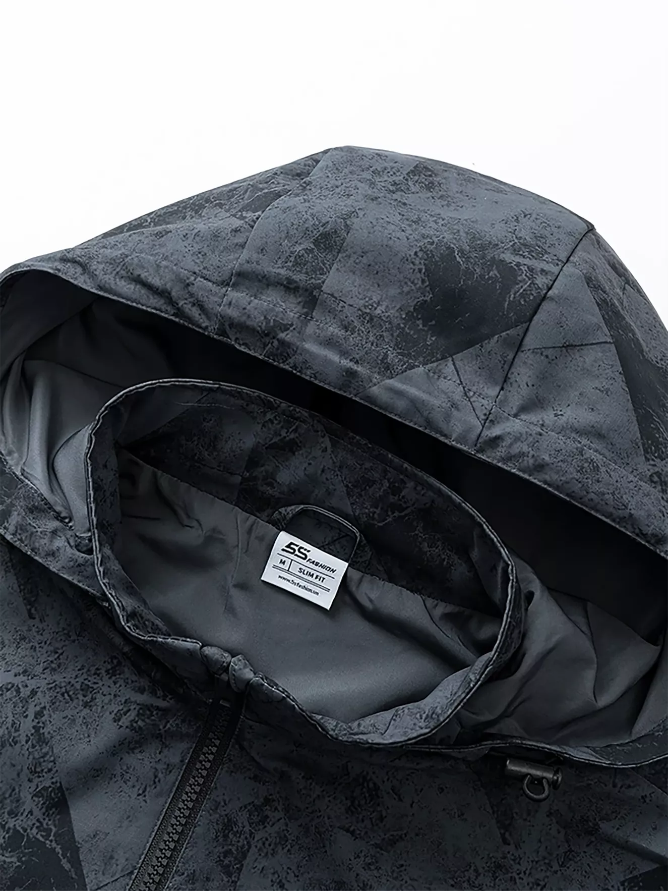 Áo khoác gió 2 lớp lót gió in loang 5S Fashion Slimfit AKG23009