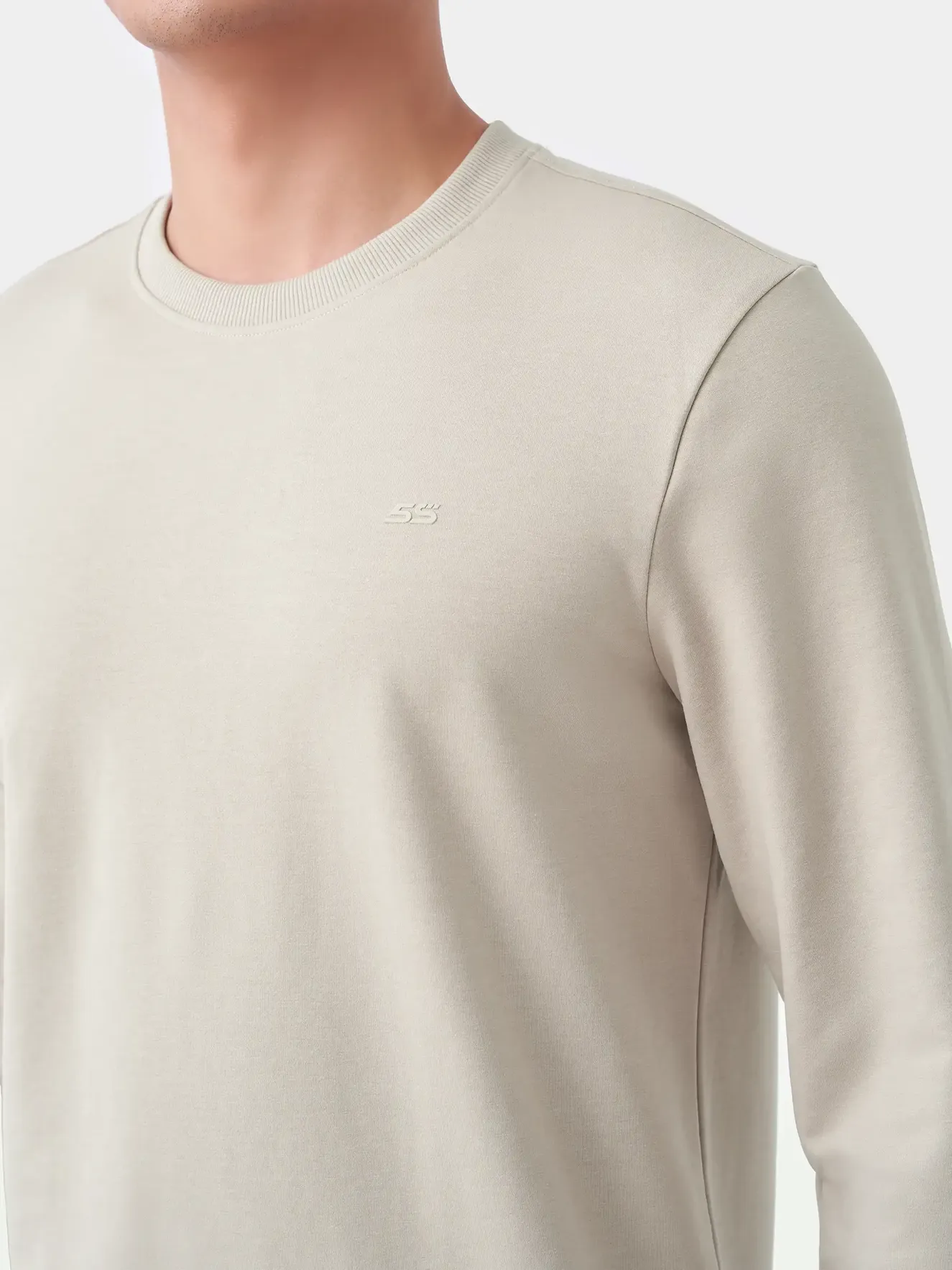 Áo Nỉ Cổ Tròn 5S Fashion Trơn Slimfit ANO23030