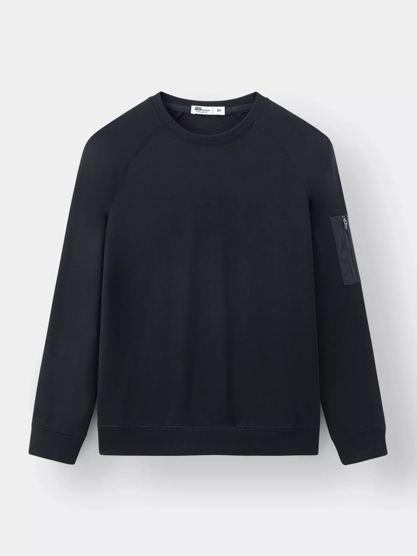 Áo Nỉ Cổ Tròn Tay Raglan Phối Túi Khóa 5S Fashion Regularfit ANO23002