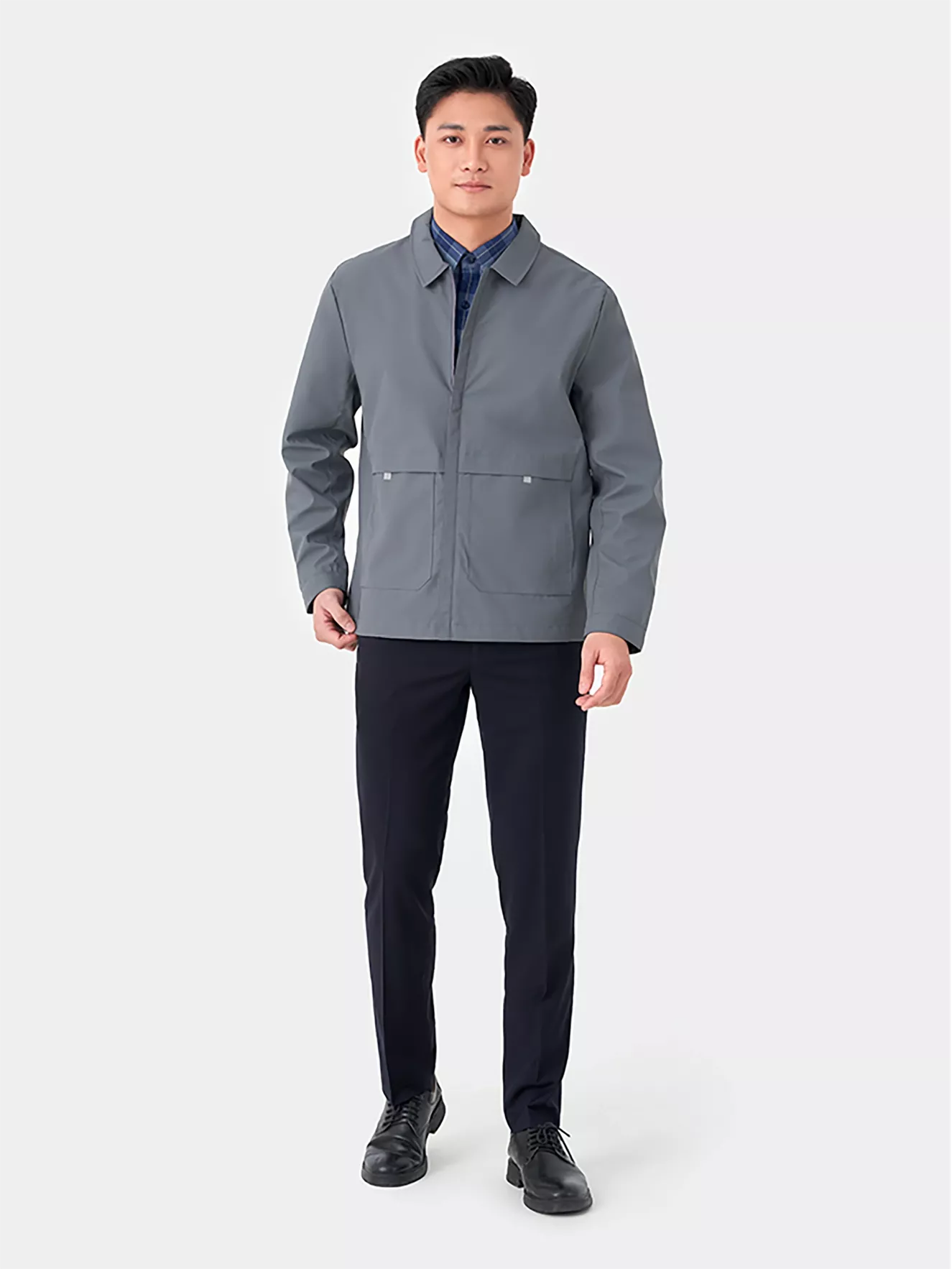 Áo khoác gió 2 lớp cổ bẻ 5S Fashion AKG23011