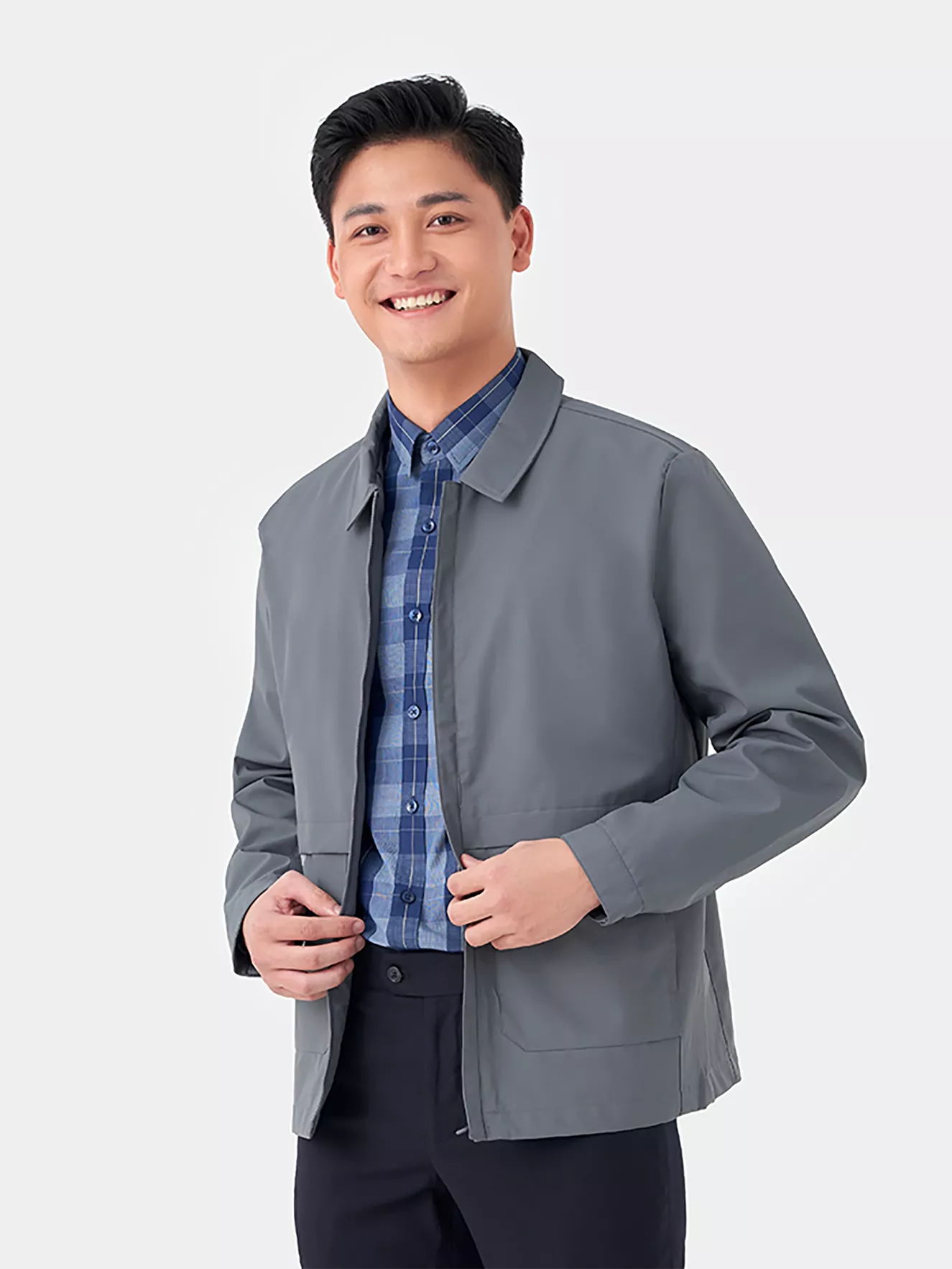 Áo khoác gió 2 lớp cổ bẻ 5S Fashion AKG23011