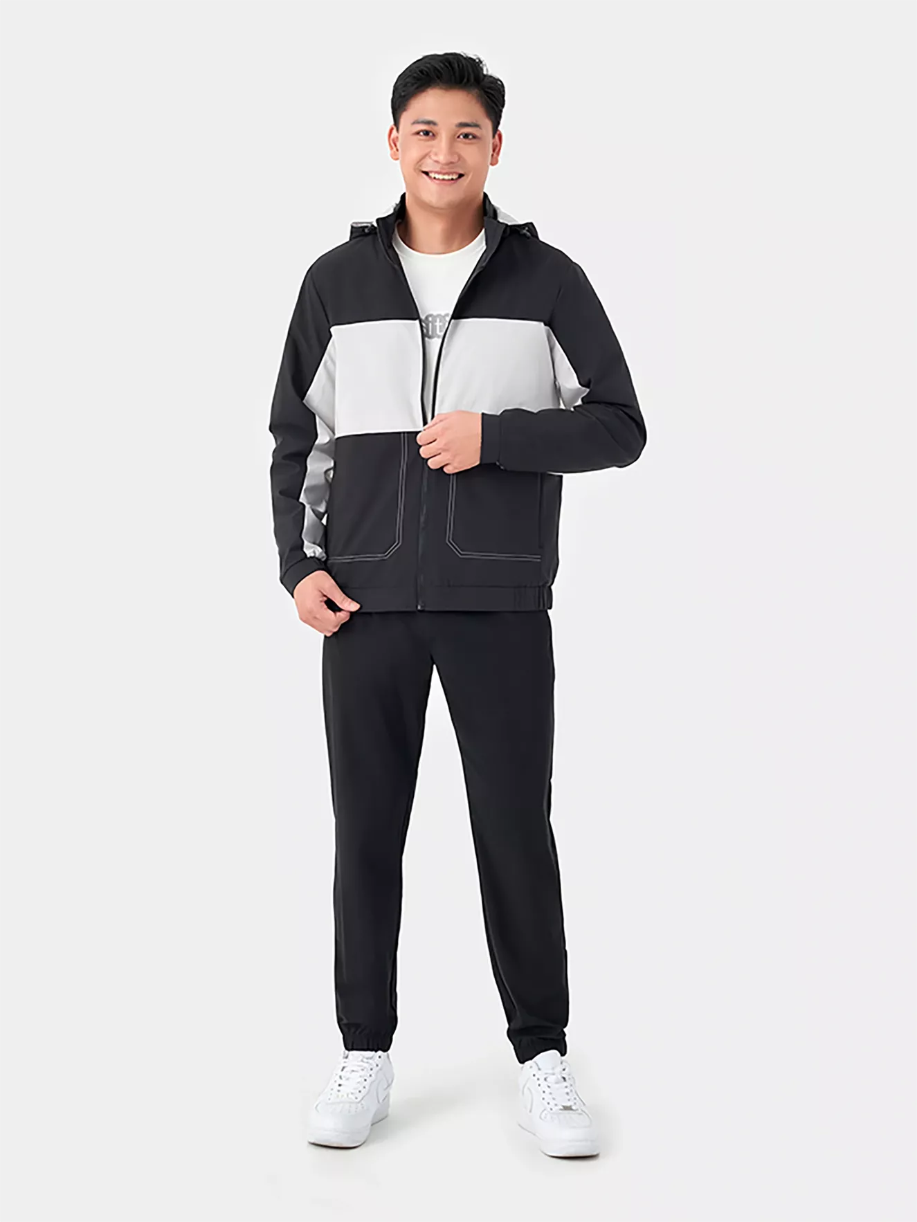 Áo khoác gió 2 lớp phối màu Slimfit 5S Fashion AKG23015