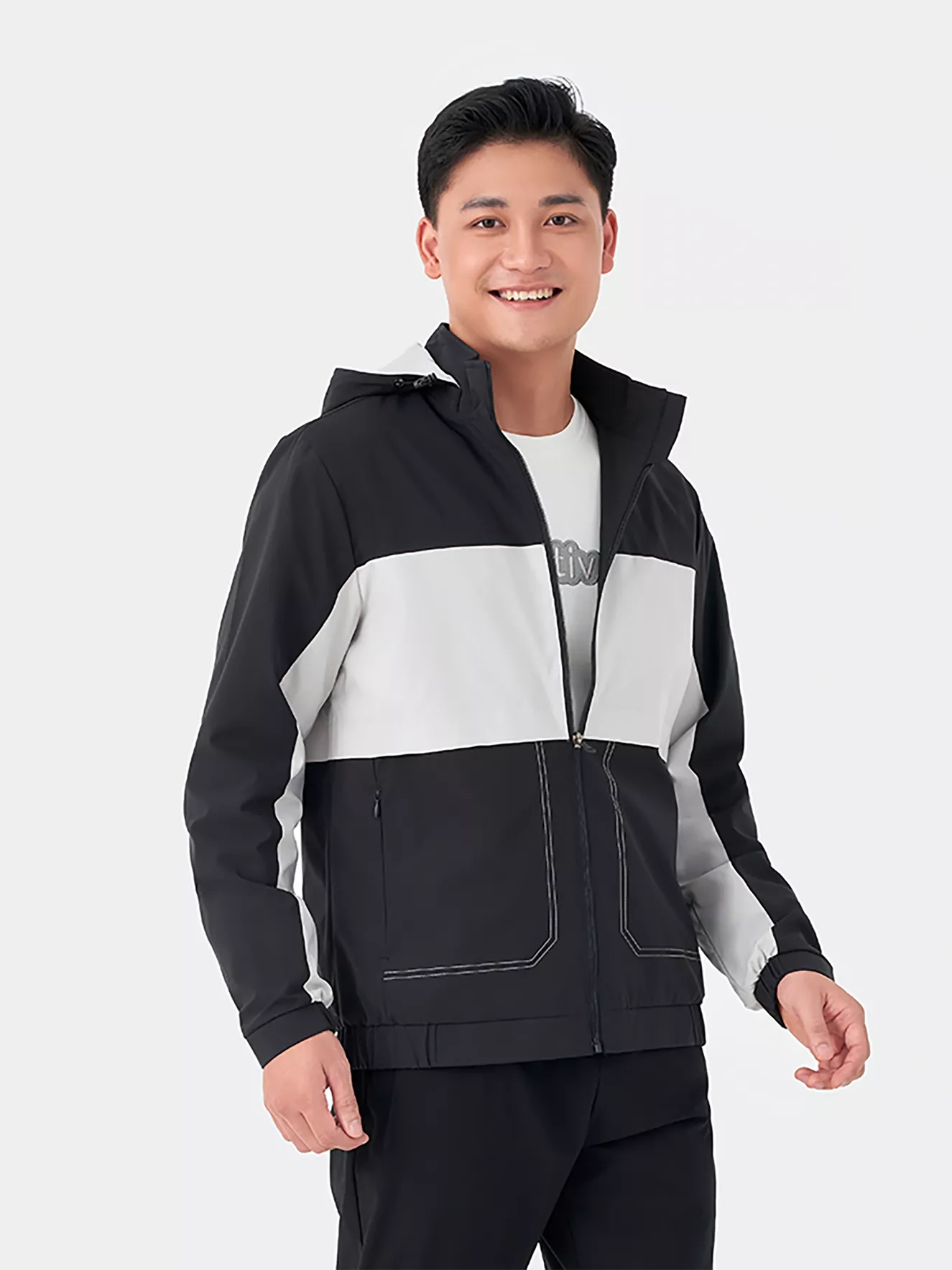 Áo khoác gió 2 lớp phối màu Slimfit 5S Fashion AKG23015