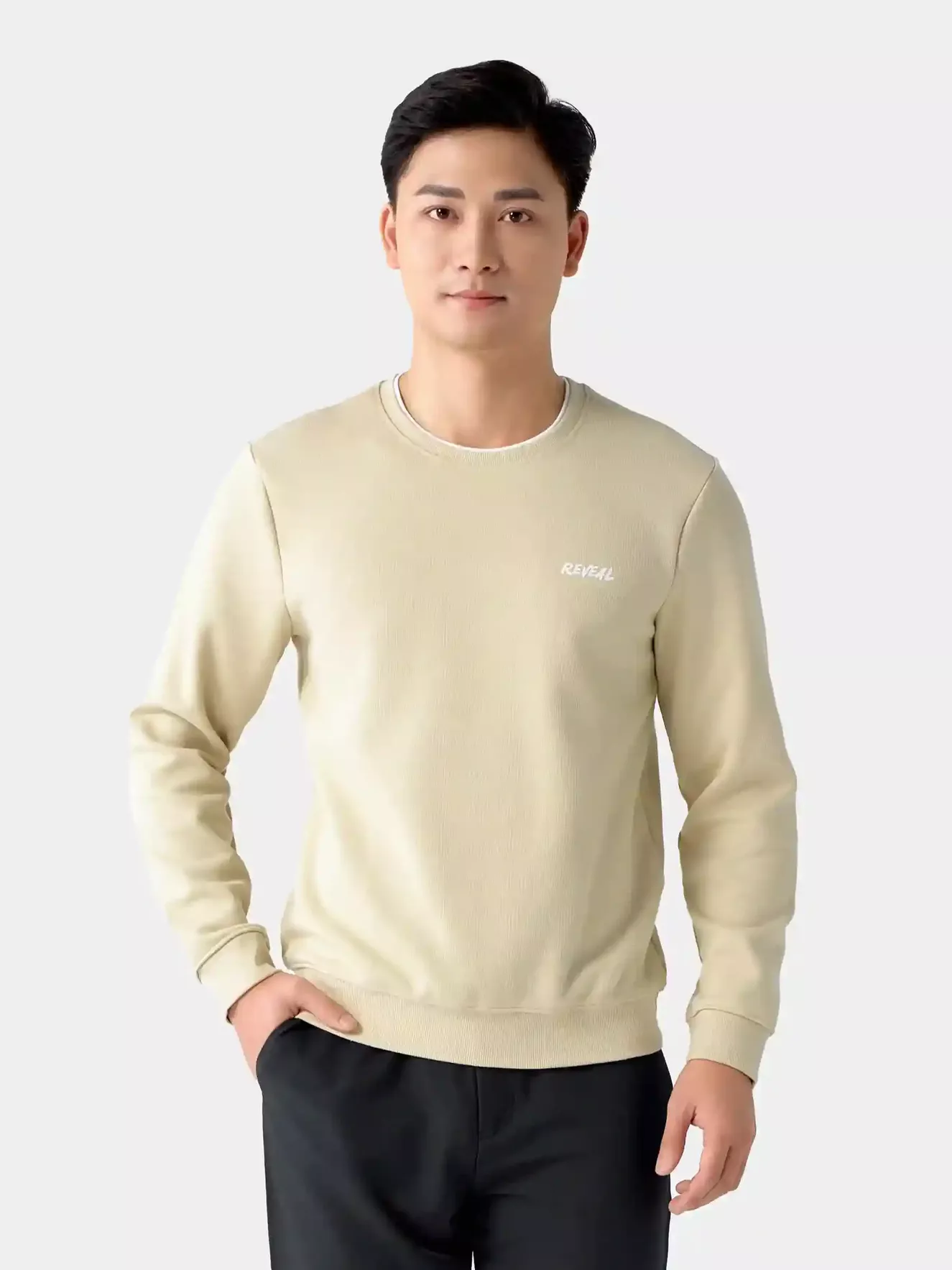 Áo Sweater Nỉ Nam 5S Fashion Cổ Hai Lớp Phối Màu ANI24017