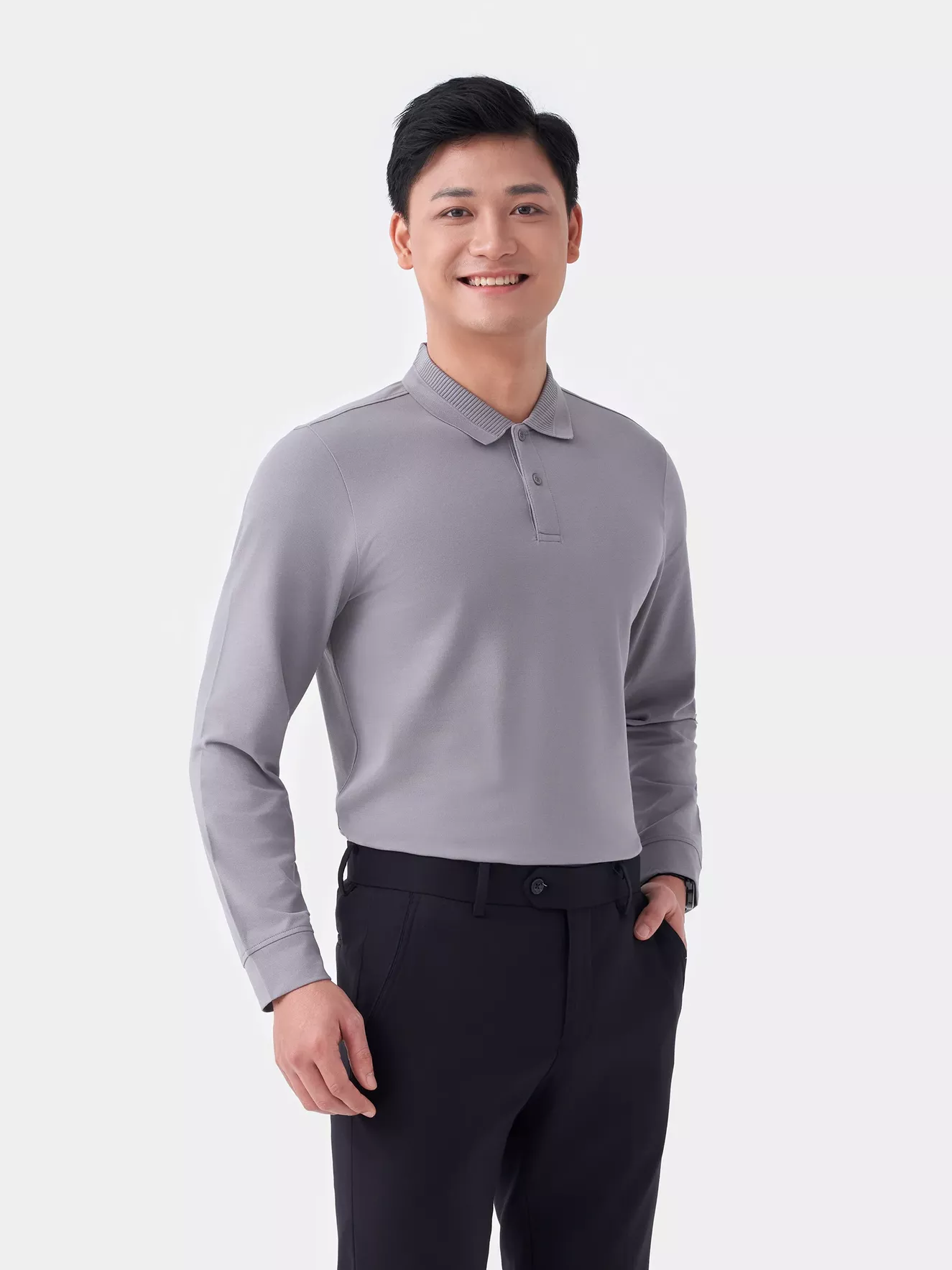 Áo Polo Dài Tay 5S Fashion Regular Fit APD23006