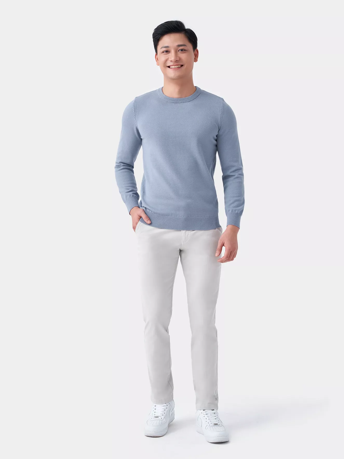Áo Len Nam Trơn 5S Fashion Slim Fit ALO23005
