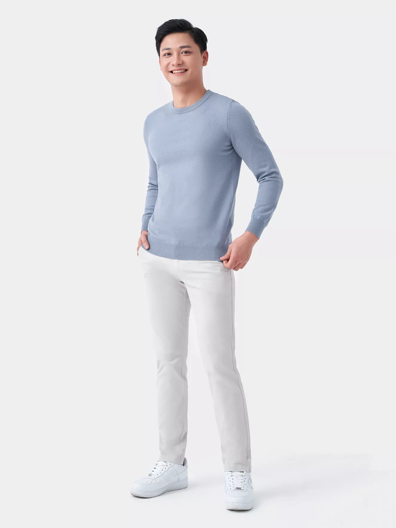 Áo Len Nam Trơn 5S Fashion Slim Fit ALO23005