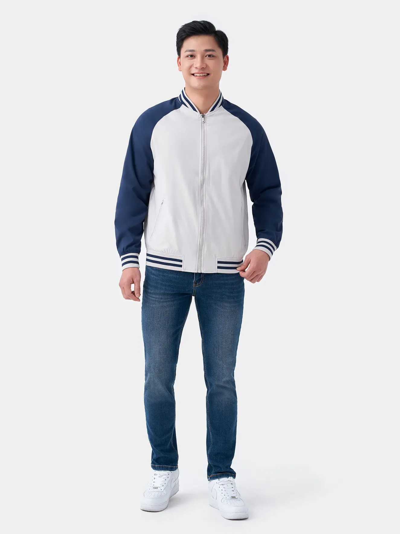 Áo Khoác Bomber Phối Màu 2 Lớp Lót Nỉ 5S Slimfit AKB23013
