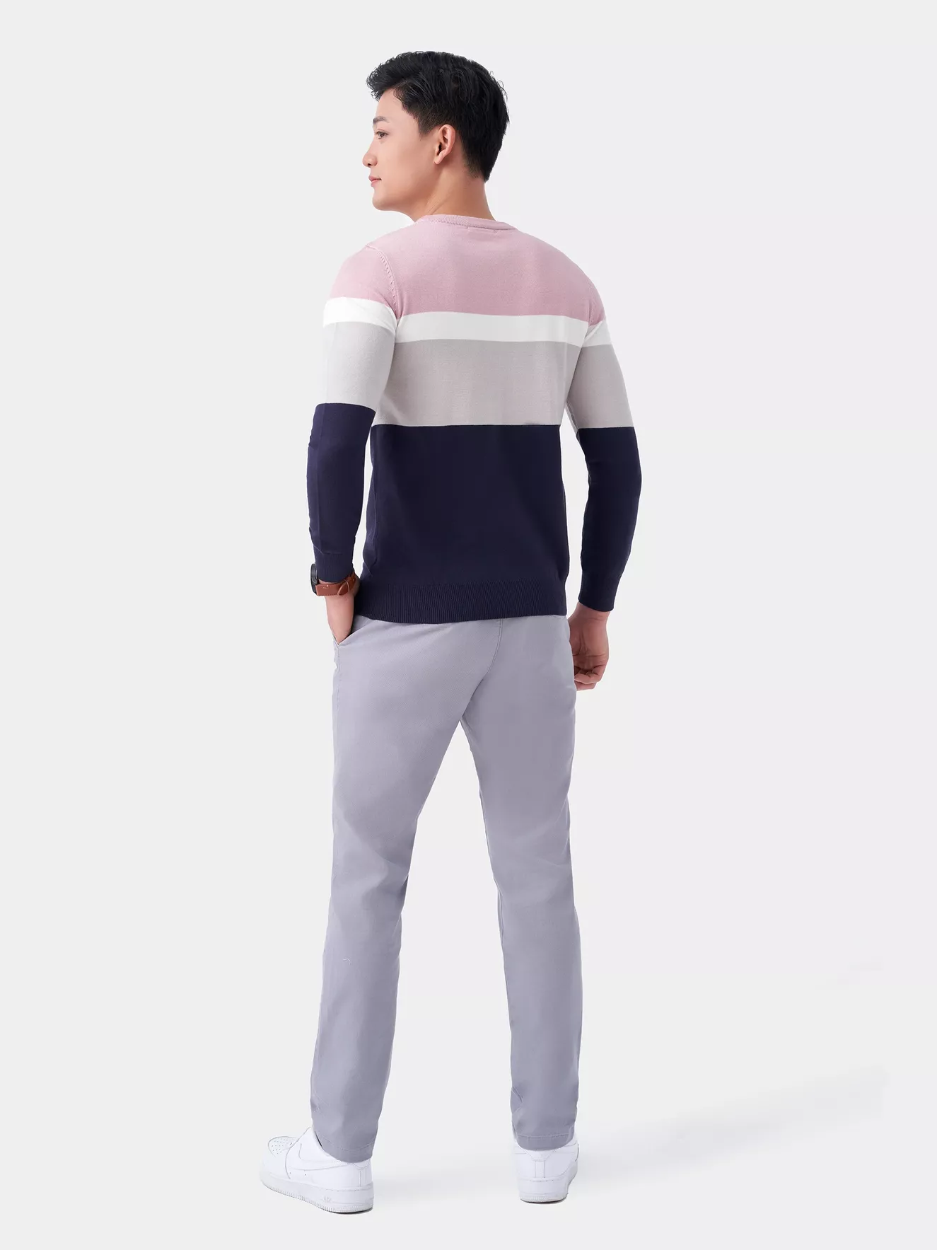 Áo len phối kẻ 5S Fashion ALO23002